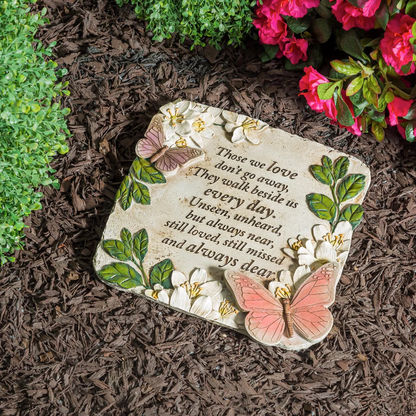 Pathways & Stepping Stones>Plow & Hearth Those We Love Butterflies Memorial Garden Stone