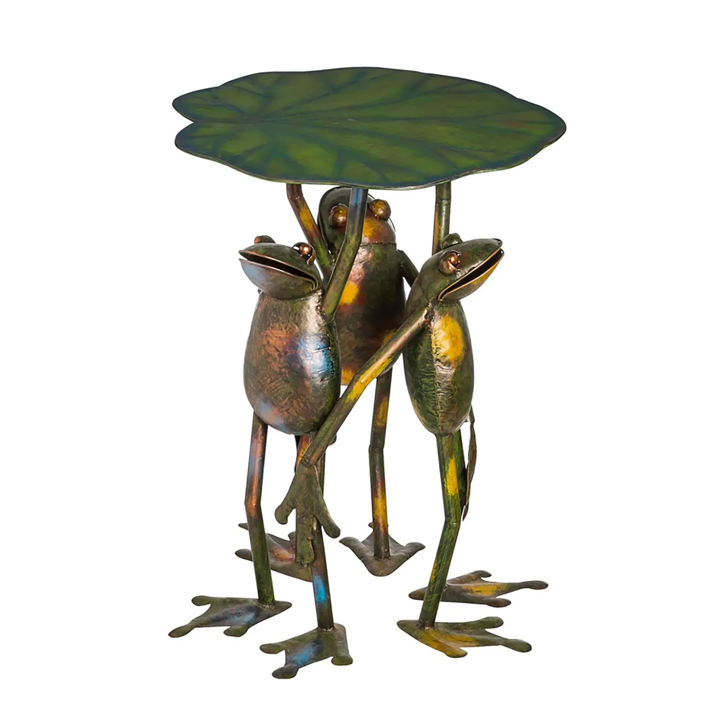 Accent Tables | Outdoor Side Tables>Plow & Hearth Three Frogs Standing Side Table