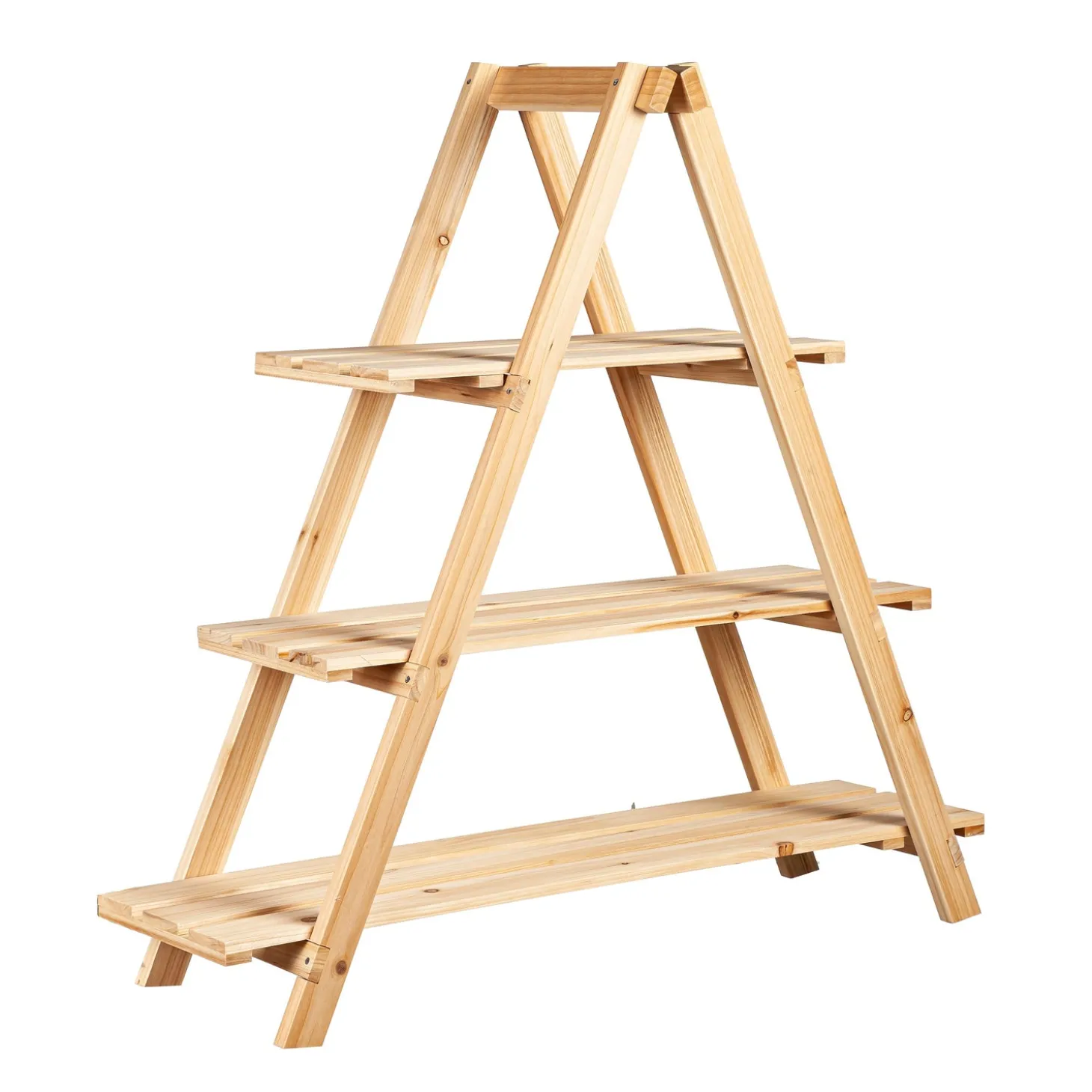 Planters & Plant Stands>Plow & Hearth Three-Tier Wooden Plant Stand