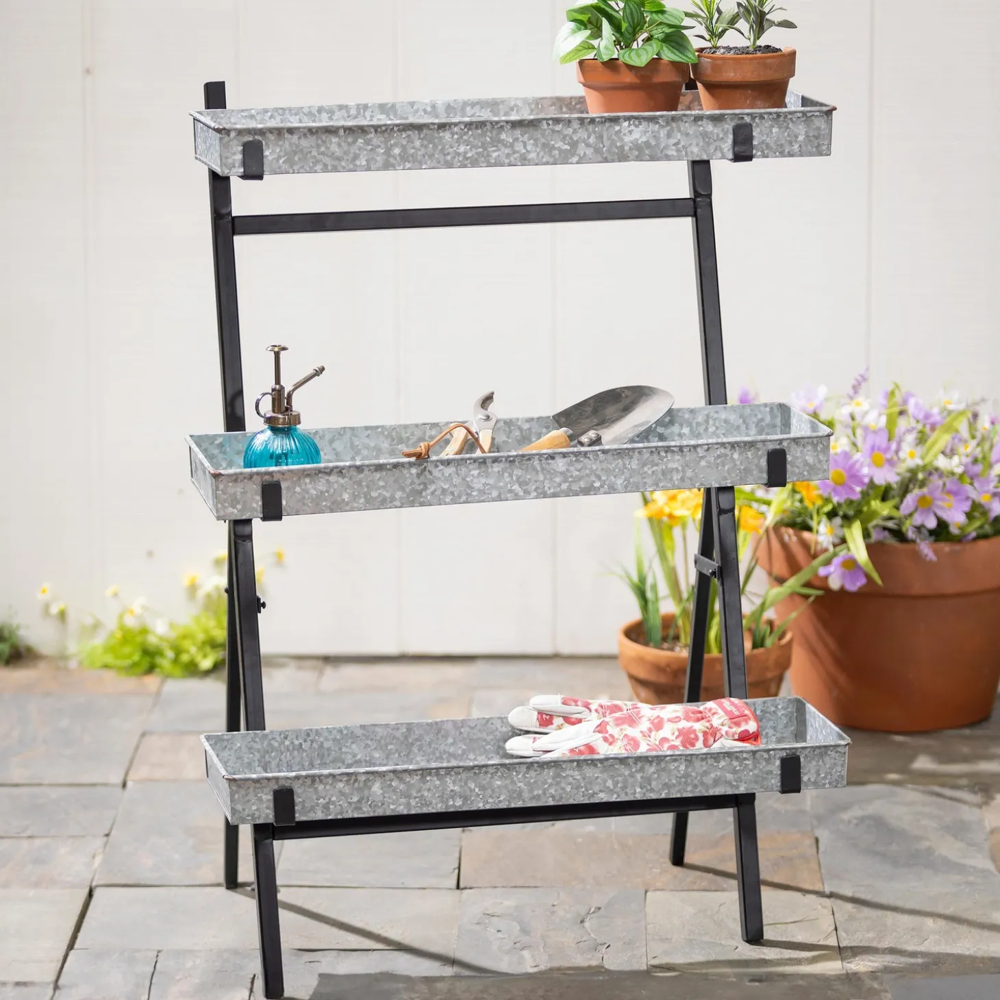 Planters & Plant Stands | Chests & Storage Cabinets>Plow & Hearth 3-Tiered Plant Stand