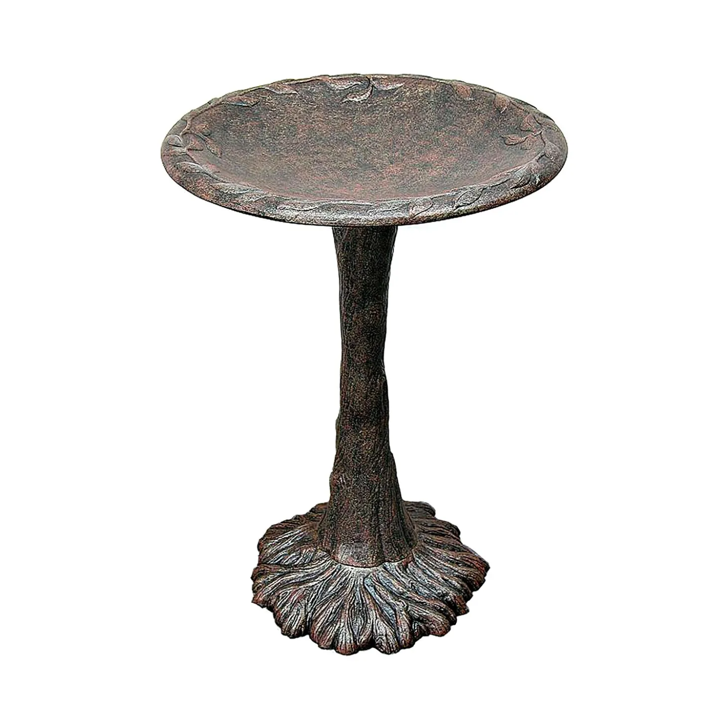 Birdbaths>Plow & Hearth Timeless Tree Metal Birdbath Bronze