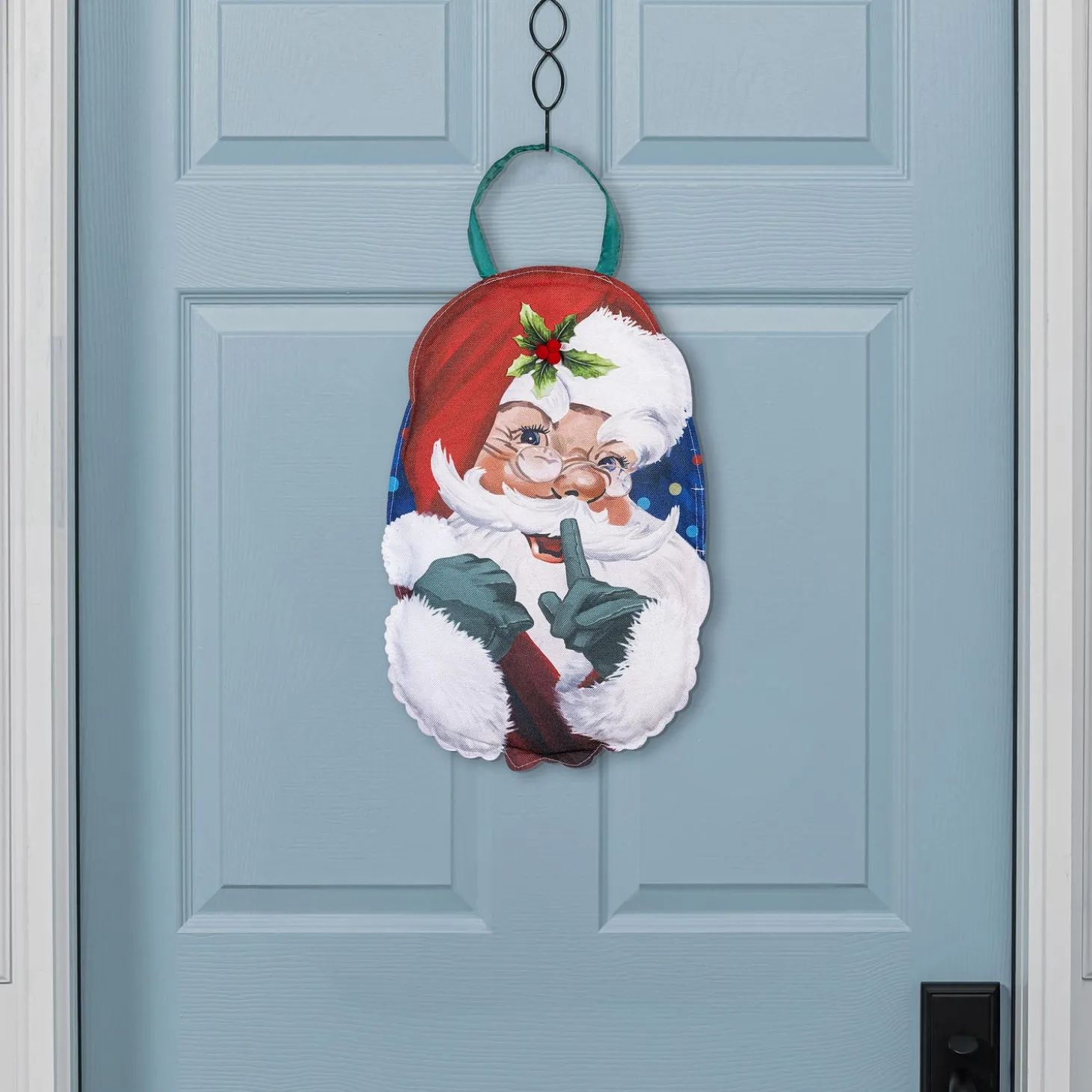Fabric Door Hangers>Plow & Hearth Traditional Santa Portrait Door Décor