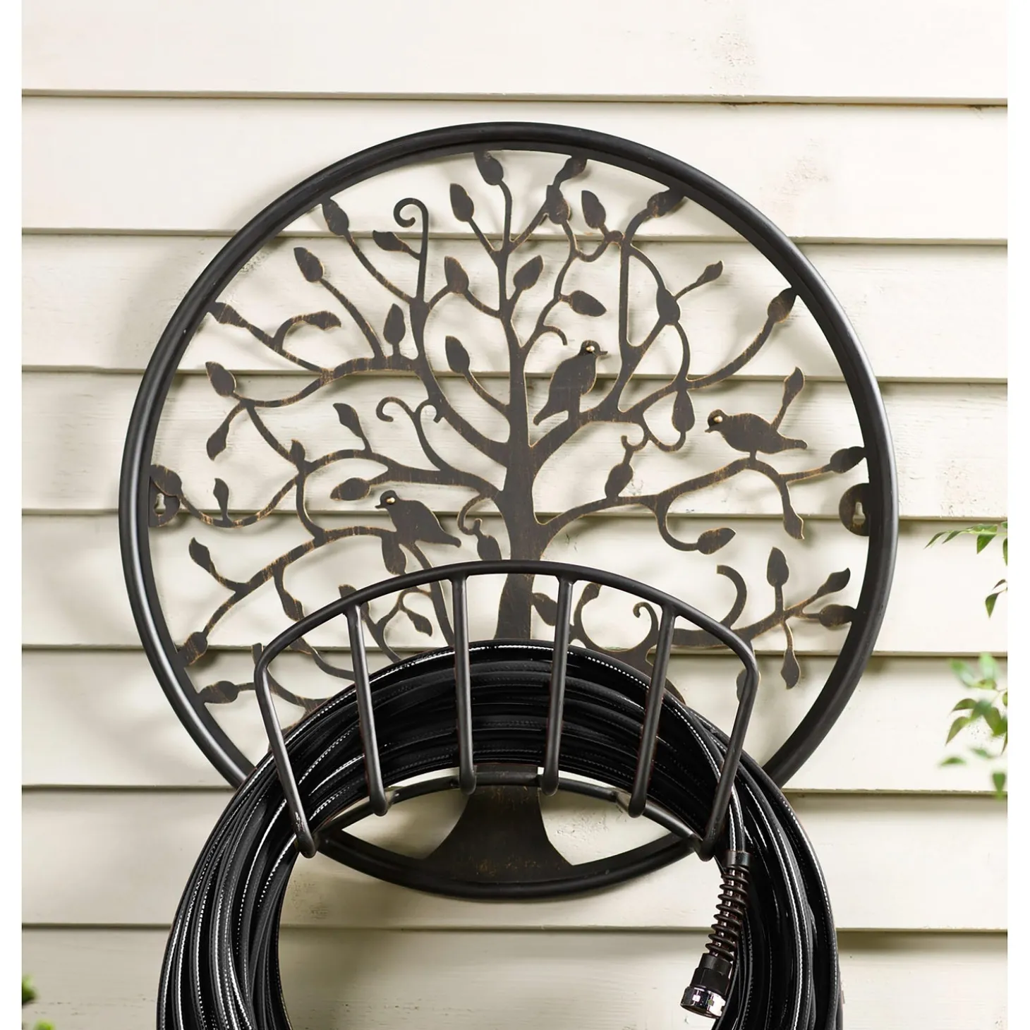 Garden Tools & Supplies>Plow & Hearth Tree of Life Metal Hose Holder