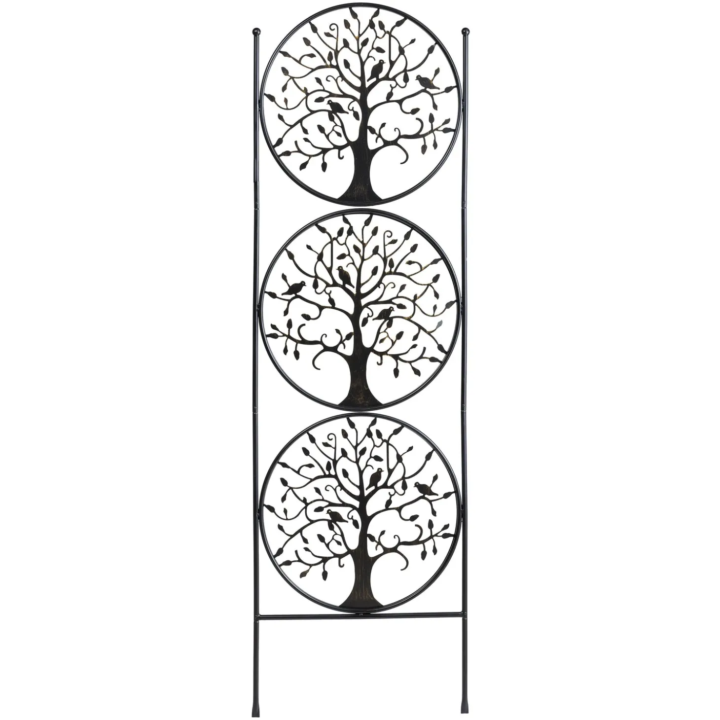 Arbors & Trellises>Plow & Hearth Tree of Life Trio Metal Garden Trellis