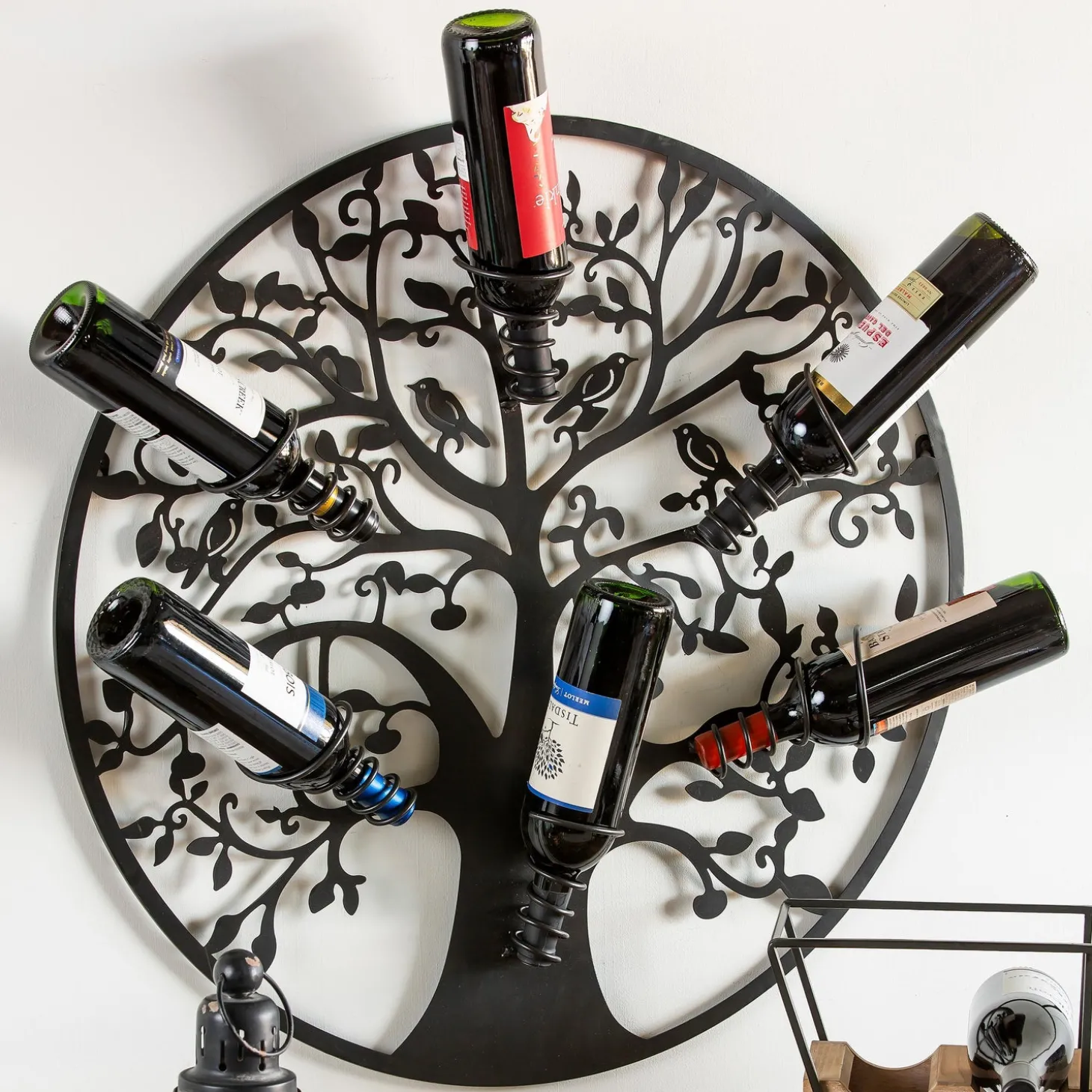 Wine Racks>Plow & Hearth Tree of Life Wine Holder