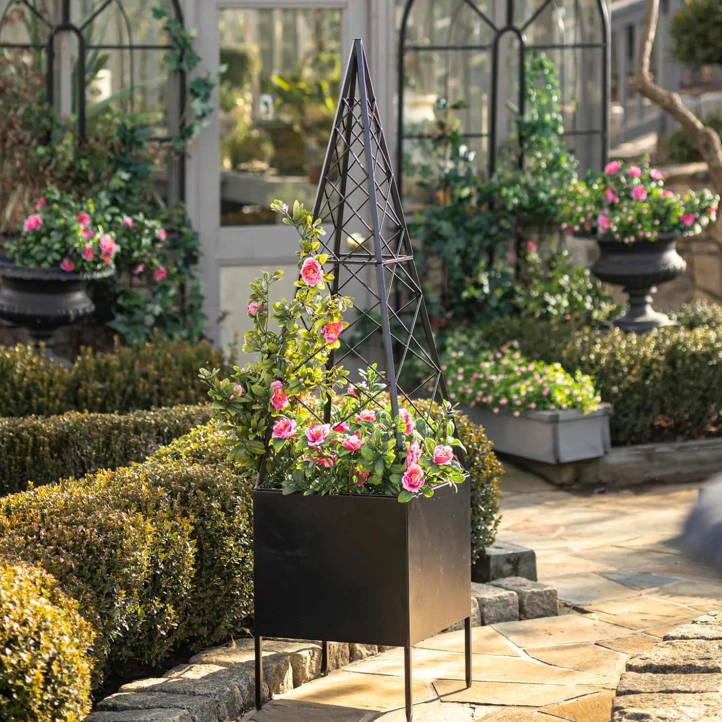 Planters & Plant Stands | Arbors & Trellises>Plow & Hearth Triangular Obelisk Planter