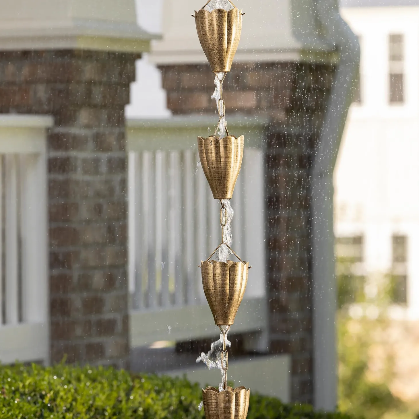 Wind Chimes & Mobiles>Plow & Hearth Tulip Hanging Garden Rain Chain