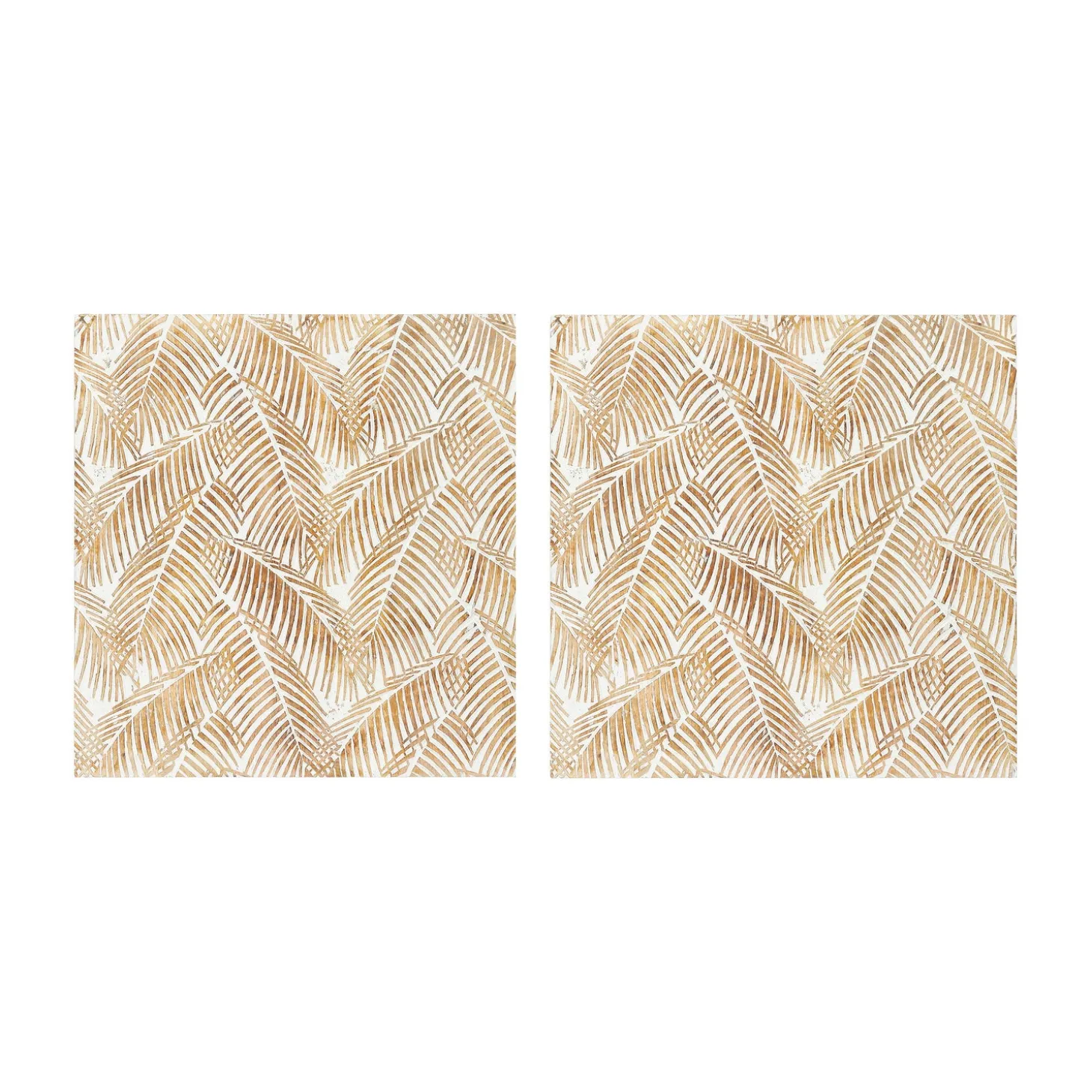 Wall Art>Plow & Hearth Two Panel White Washed Tropical Wall Art