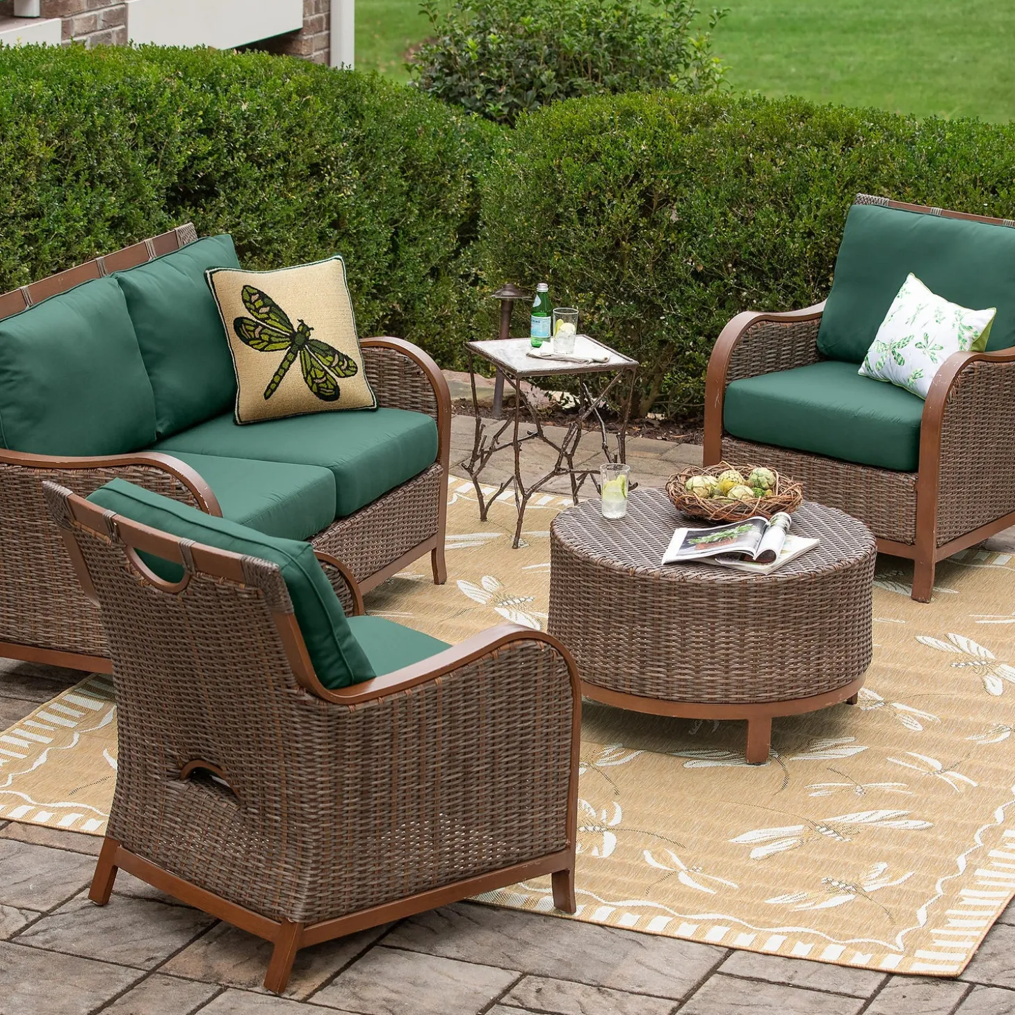 Outdoor Dining Sets>Plow & Hearth Urbanna Premium Wicker Coffee Table