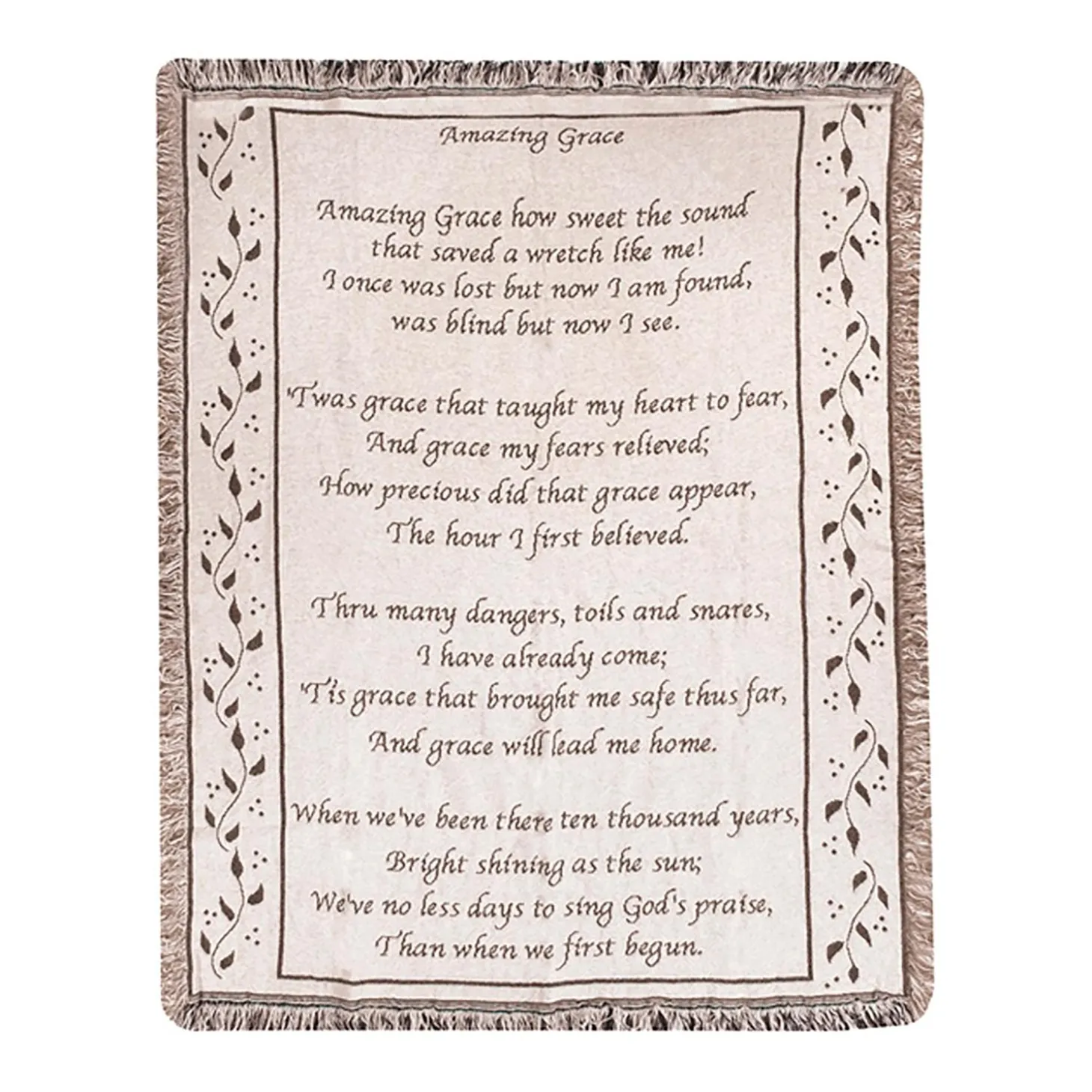 Throws & Blankets>Plow & Hearth USA-Made Amazing Grace Cotton Tapestry Throw