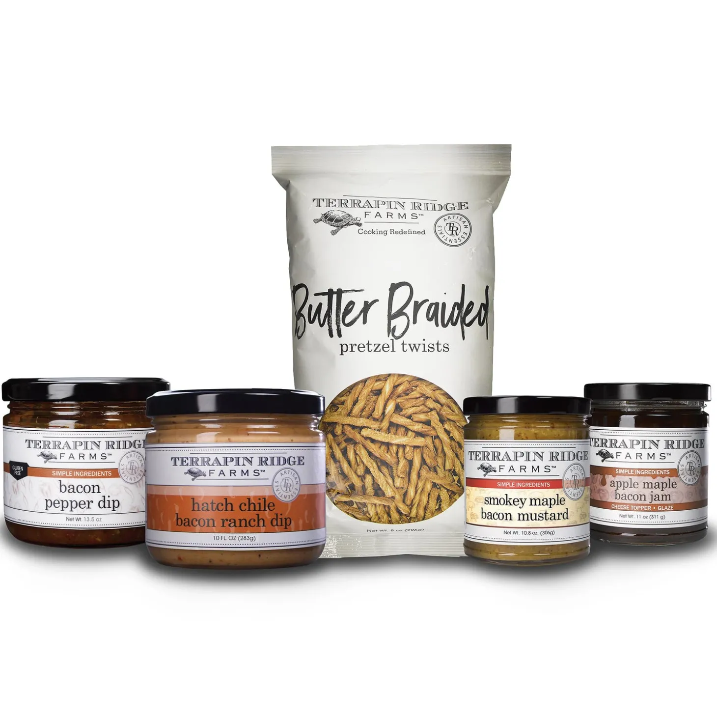 Gourmet Snacks & Nuts>Plow & Hearth USA-Made Bacon Lovers Spread Sampler