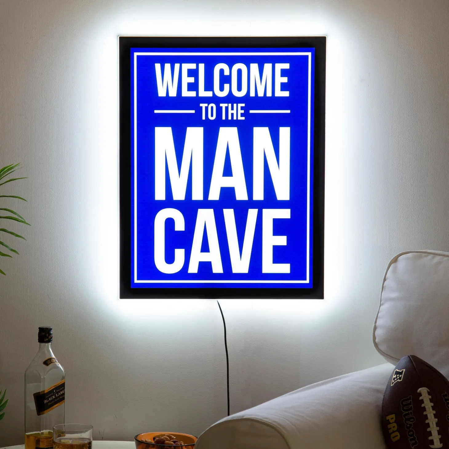 Wall Art>Plow & Hearth USA-Made Lighted Man Cave Wall Décor