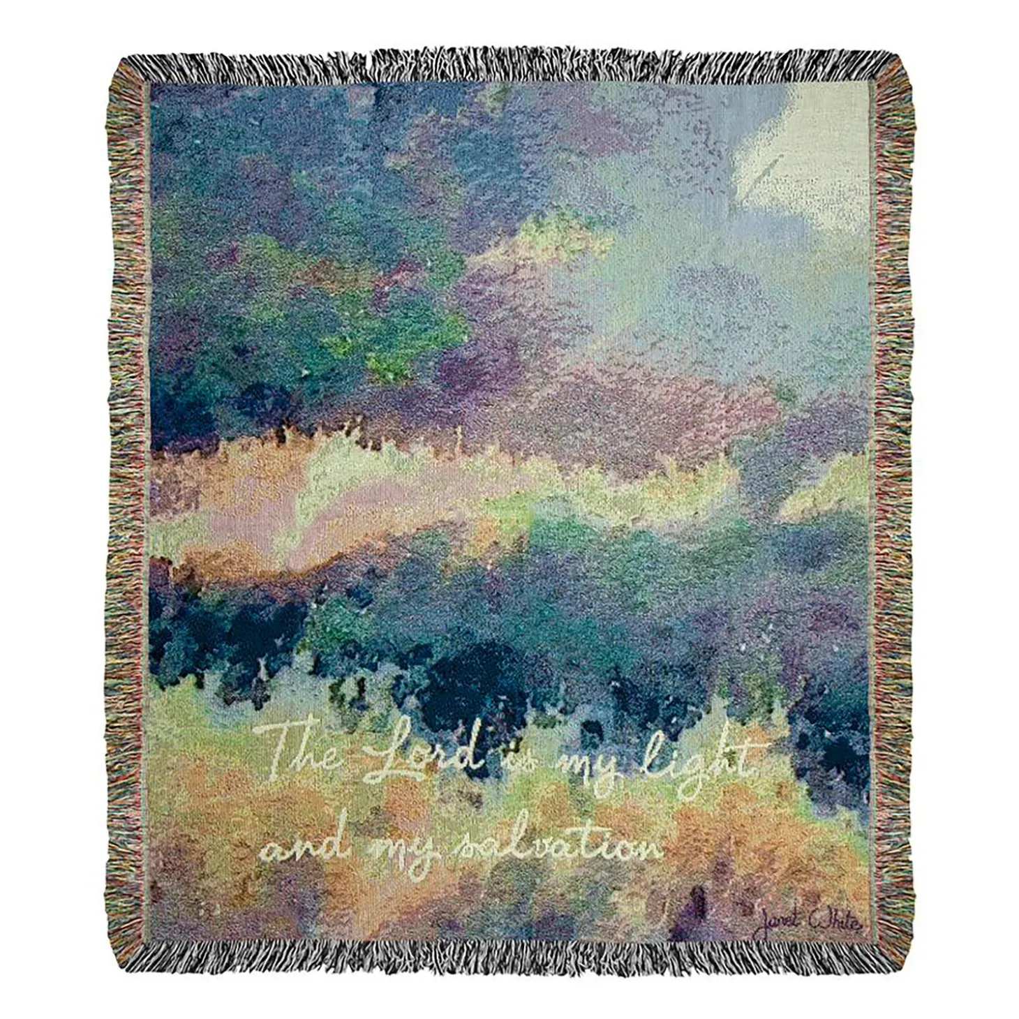 Throws & Blankets>Plow & Hearth USA-Made Lord is My Light Cotton Tapestry Throw