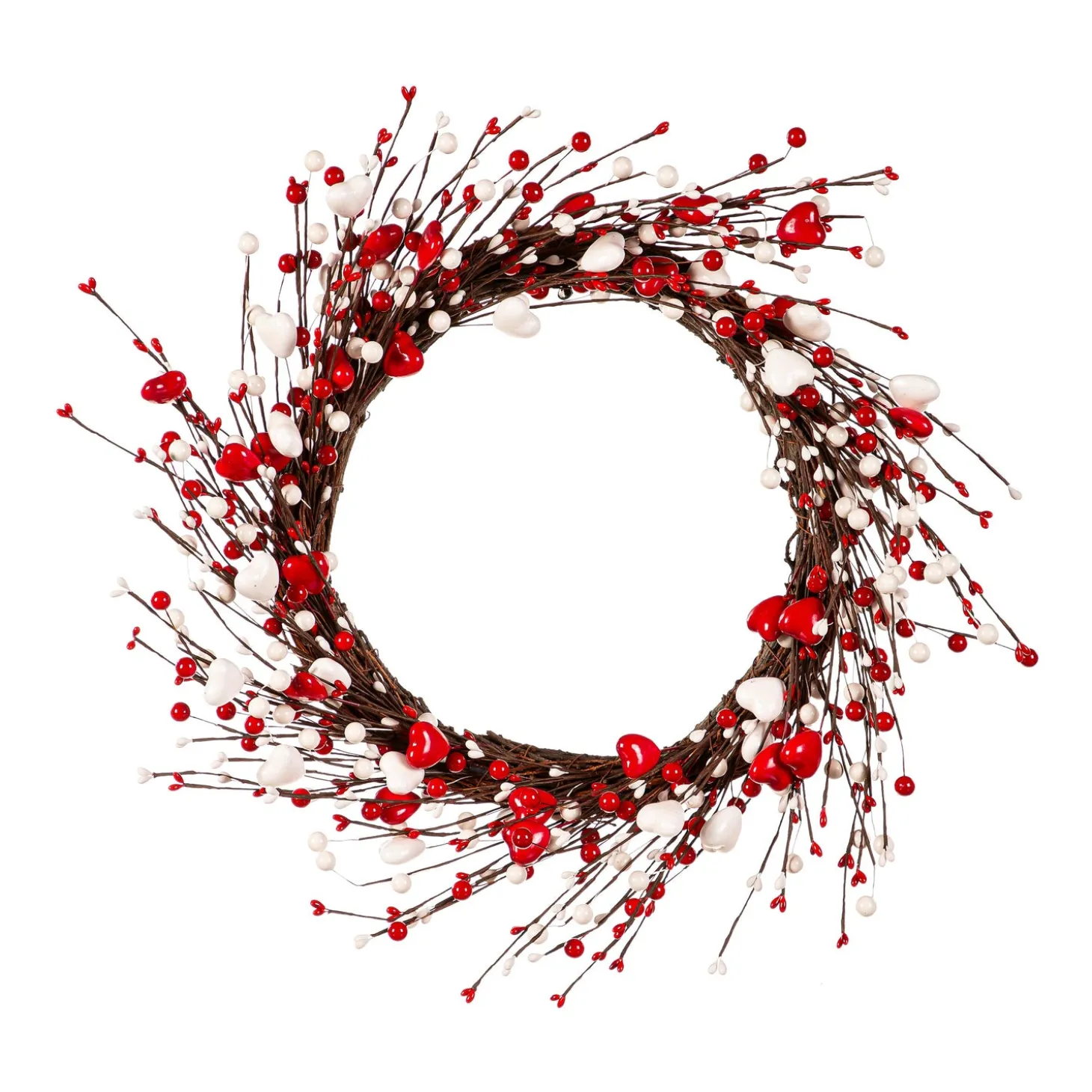 Wreaths>Plow & Hearth Valentine Heart Wreath, 20"H