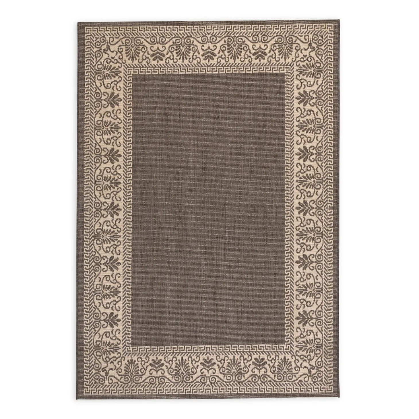 Area Rugs>Plow & Hearth Veranda Border Indoor/Outdoor Rug, 5'3"x 7'6"