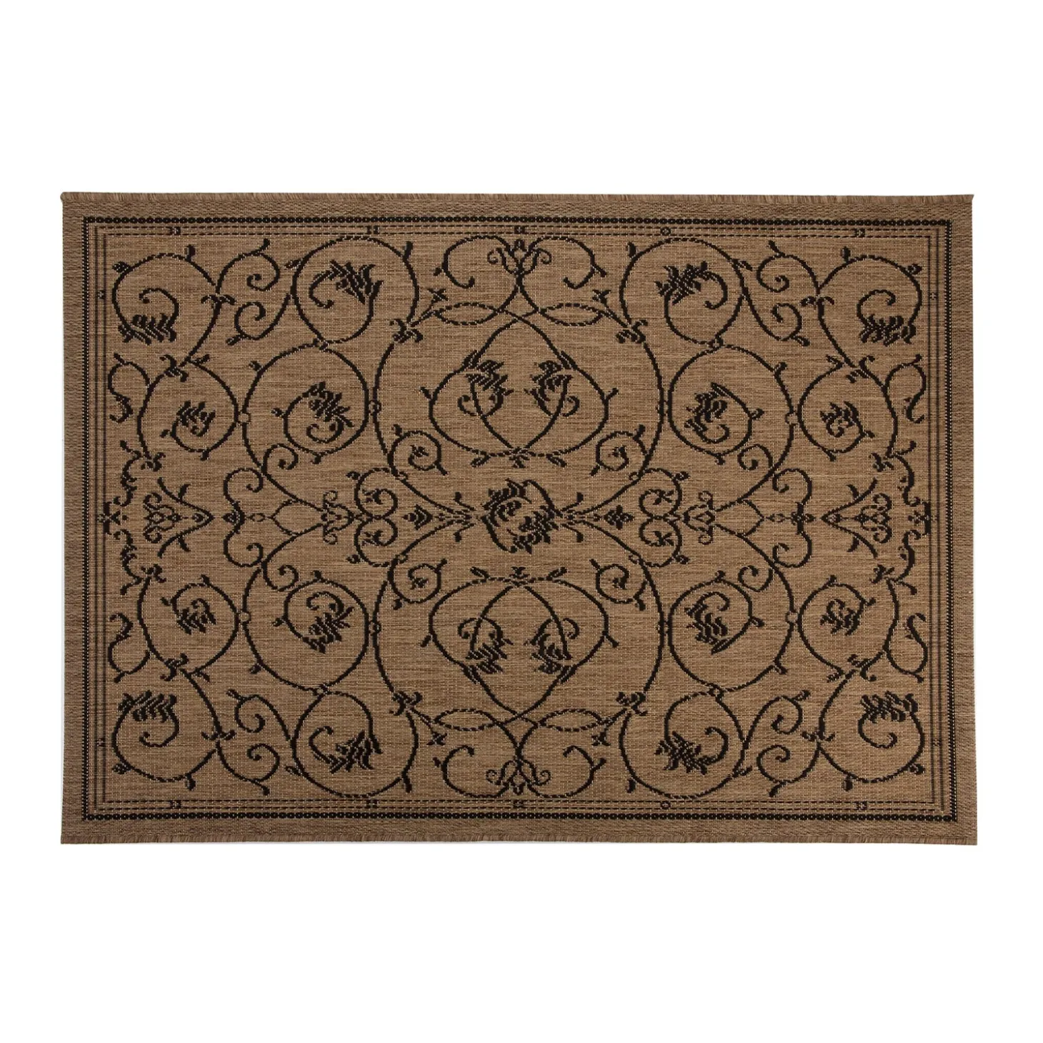 Area Rugs>Plow & Hearth Veranda Scroll Indoor/Outdoor Rug, 3'9"x 5'5"