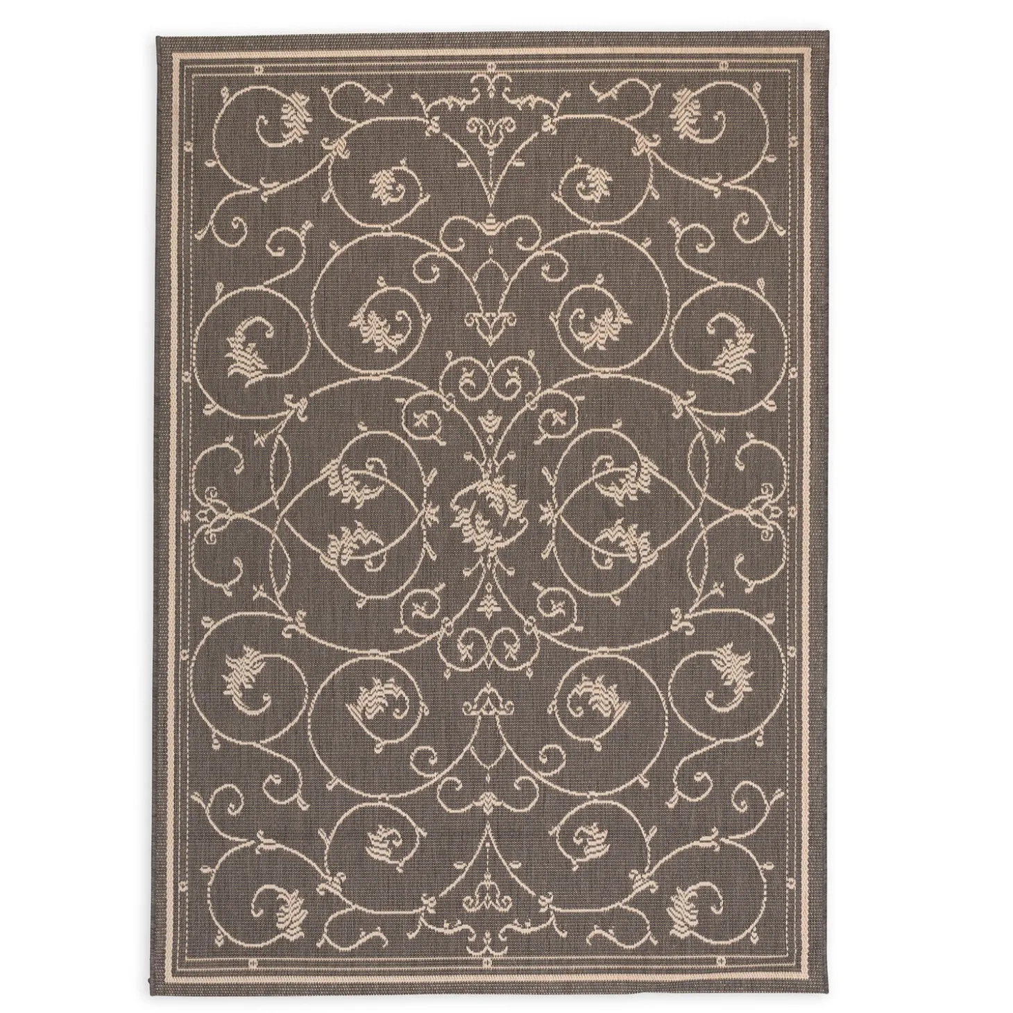 Area Rugs>Plow & Hearth Veranda Scroll Indoor/Outdoor Rug, 7'6"x 10'9"