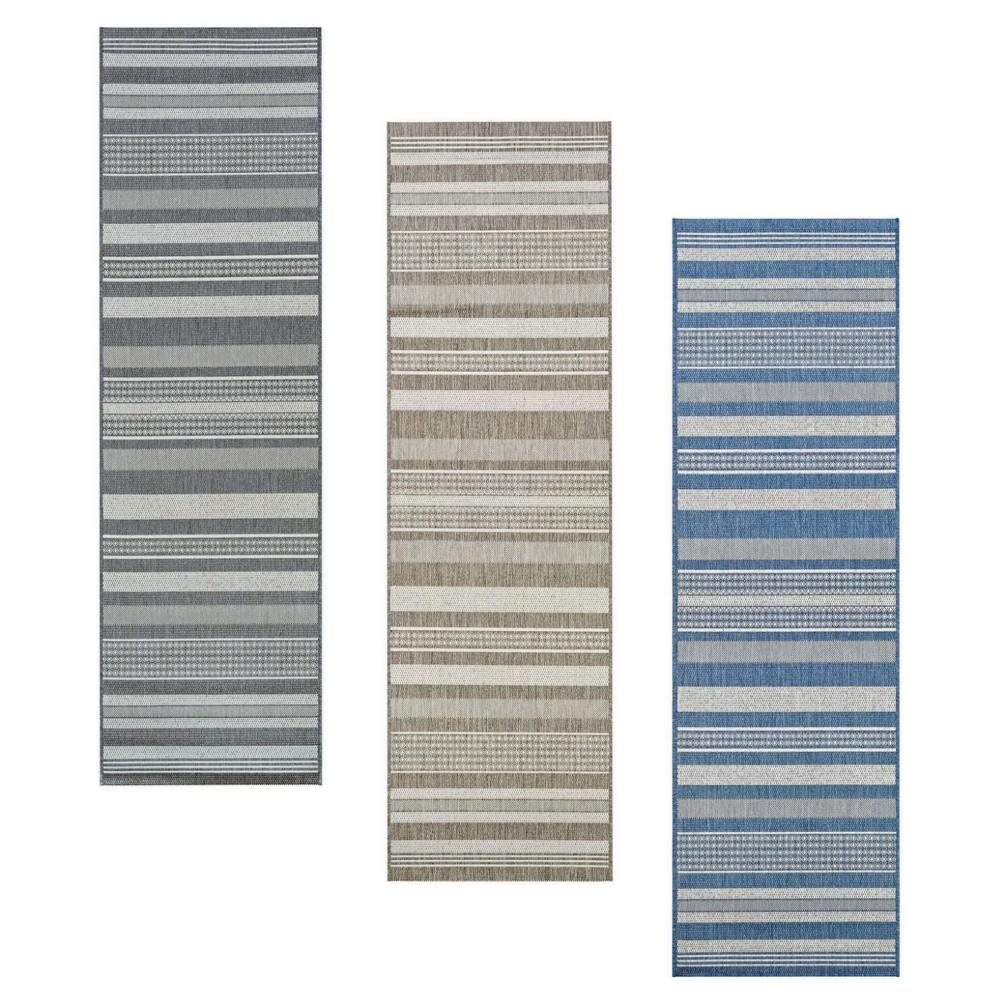 Area Rugs>Plow & Hearth Veranda Striped Indoor/Outdoor Polypropylene Rug, 3'9" x 5'5"