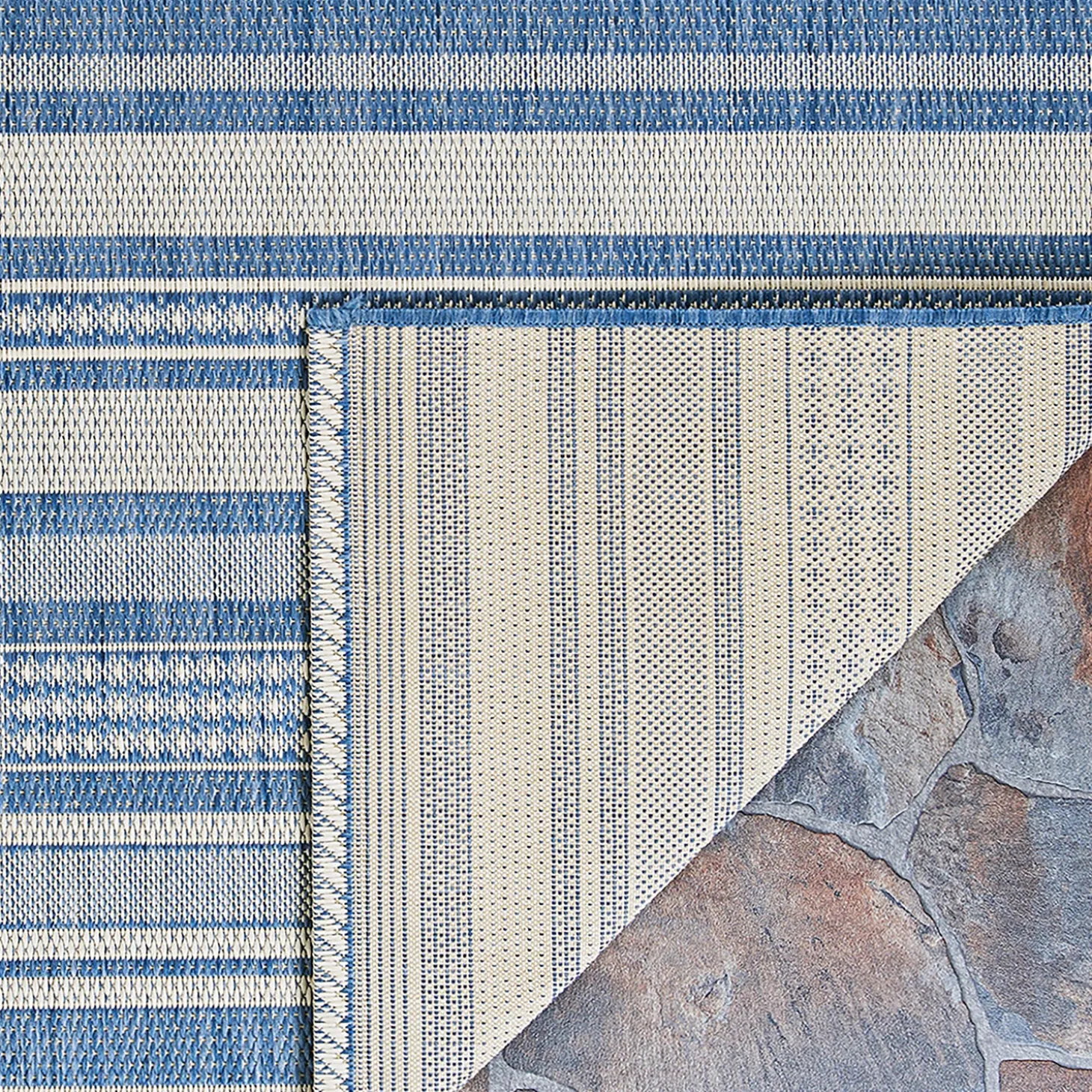 Area Rugs>Plow & Hearth Veranda Striped Indoor/Outdoor Polypropylene Rug, 5'3" x 7'6"