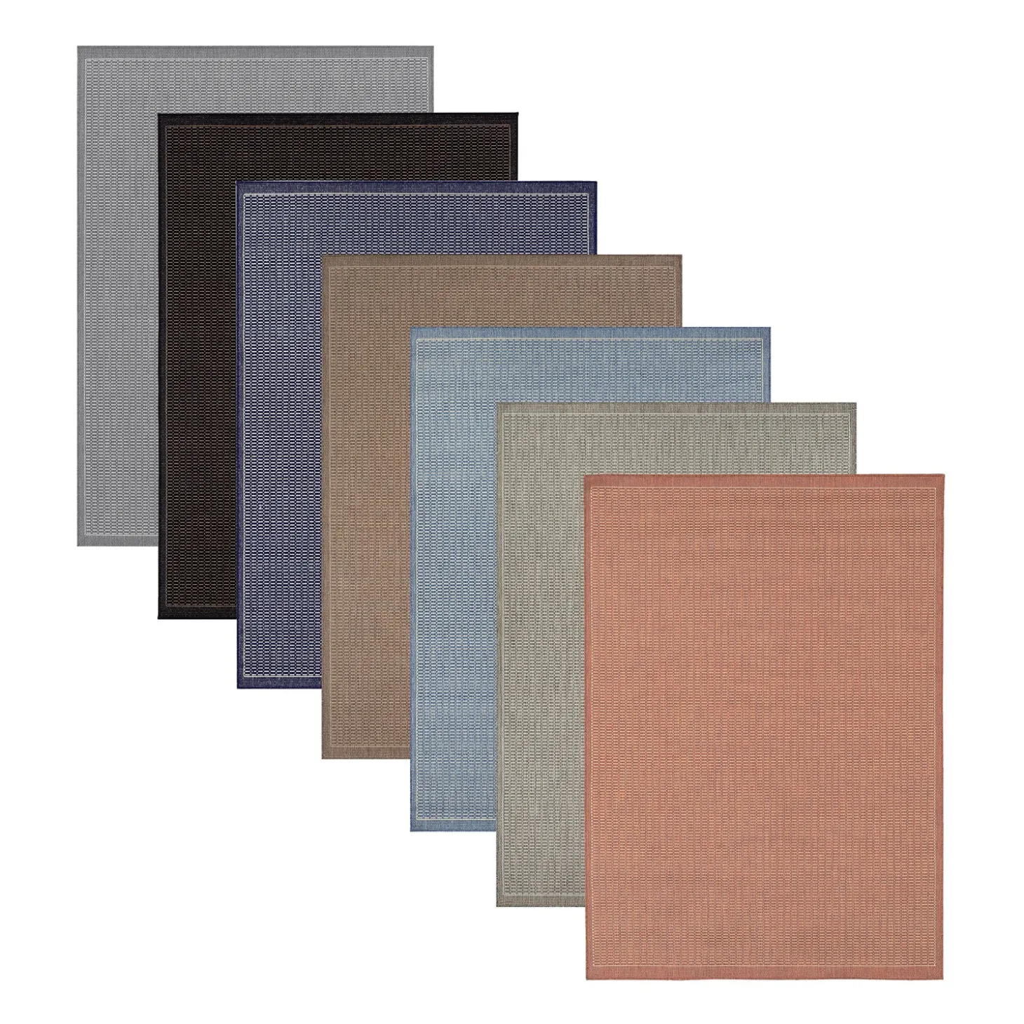 Area Rugs>Plow & Hearth Veranda Textured Indoor/Outdoor Polypropylene Rug, 3'9" x 5'5"