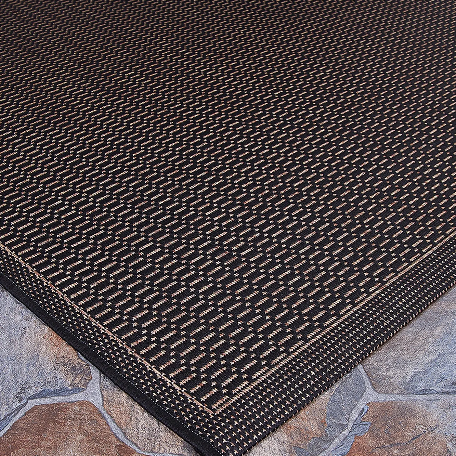 Area Rugs>Plow & Hearth Veranda Textured Indoor/Outdoor Polypropylene Rug, 3'9" x 5'5"