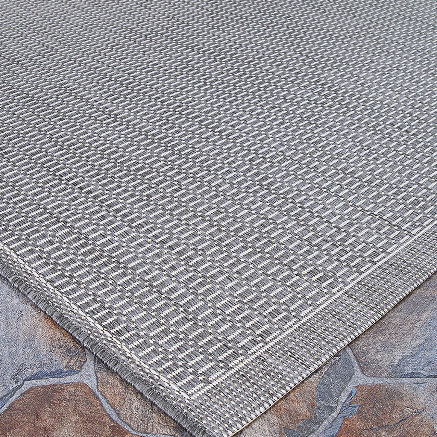 Area Rugs>Plow & Hearth Veranda Textured Indoor/Outdoor Polypropylene Rug, 3'9" x 5'5"