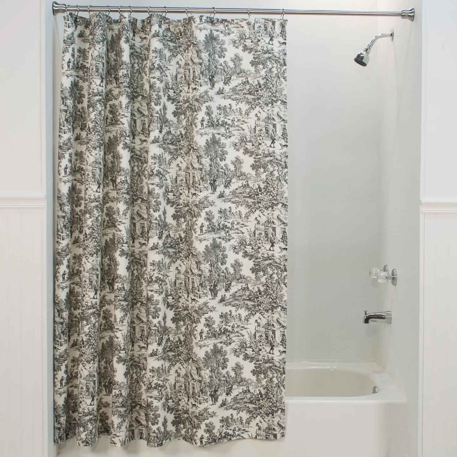 Bath Accessories>Plow & Hearth Victoria Park Toile Cotton Shower Curtain