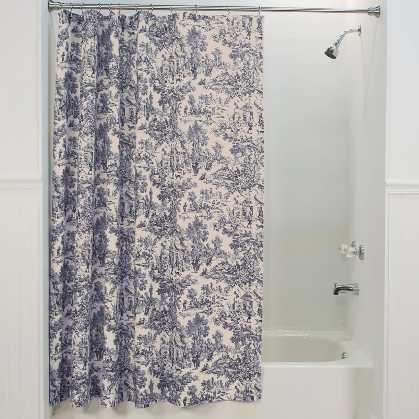 Bath Accessories>Plow & Hearth Victoria Park Toile Cotton Shower Curtain