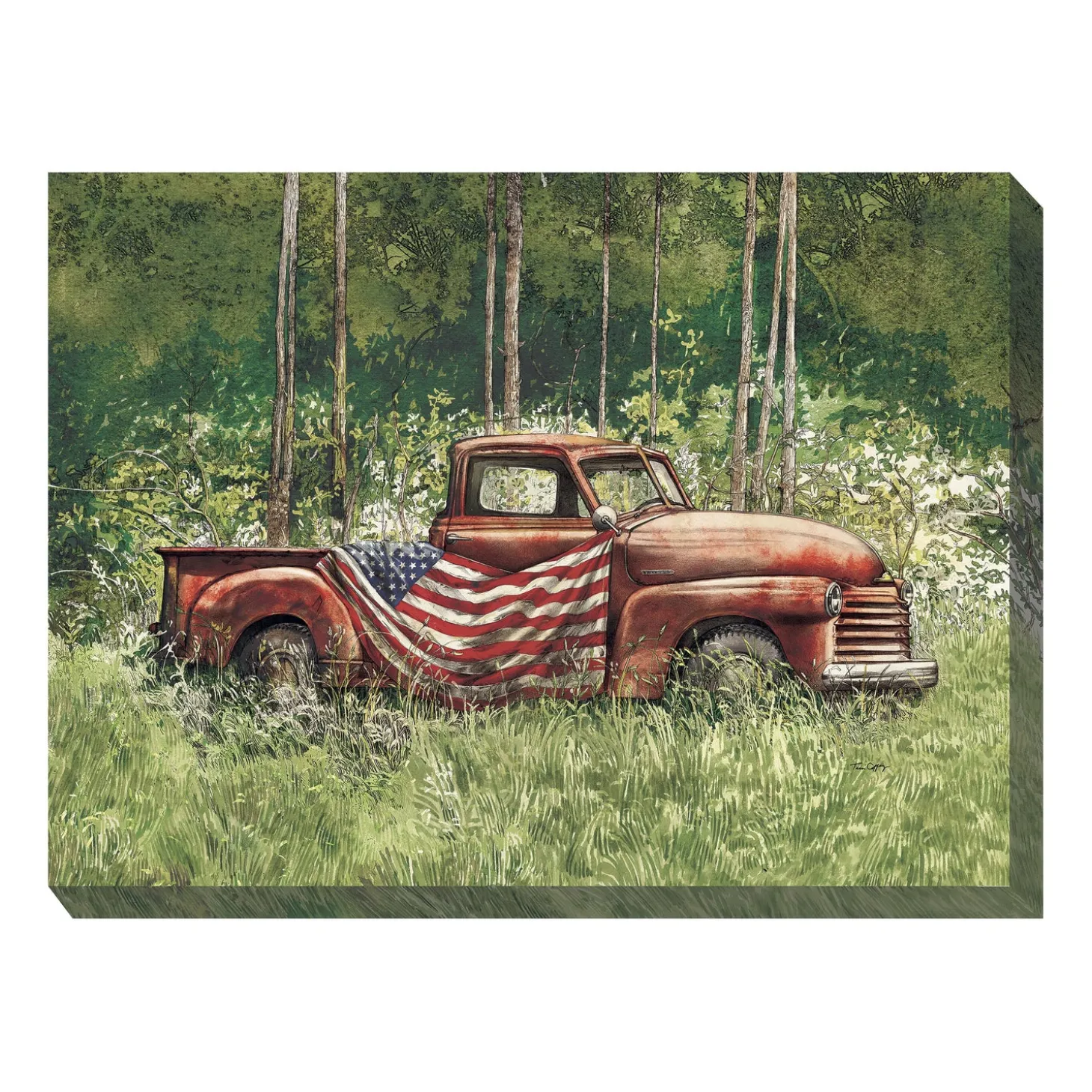 Outdoor Wall Art | Wall Art>Plow & Hearth Vintage Patriot Indoor/Outdoor Canvas Wall Art