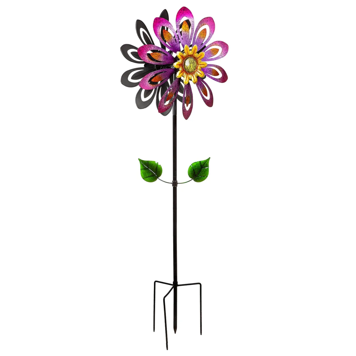 Wind Spinners>Plow & Hearth Violet Flower Wind Spinner