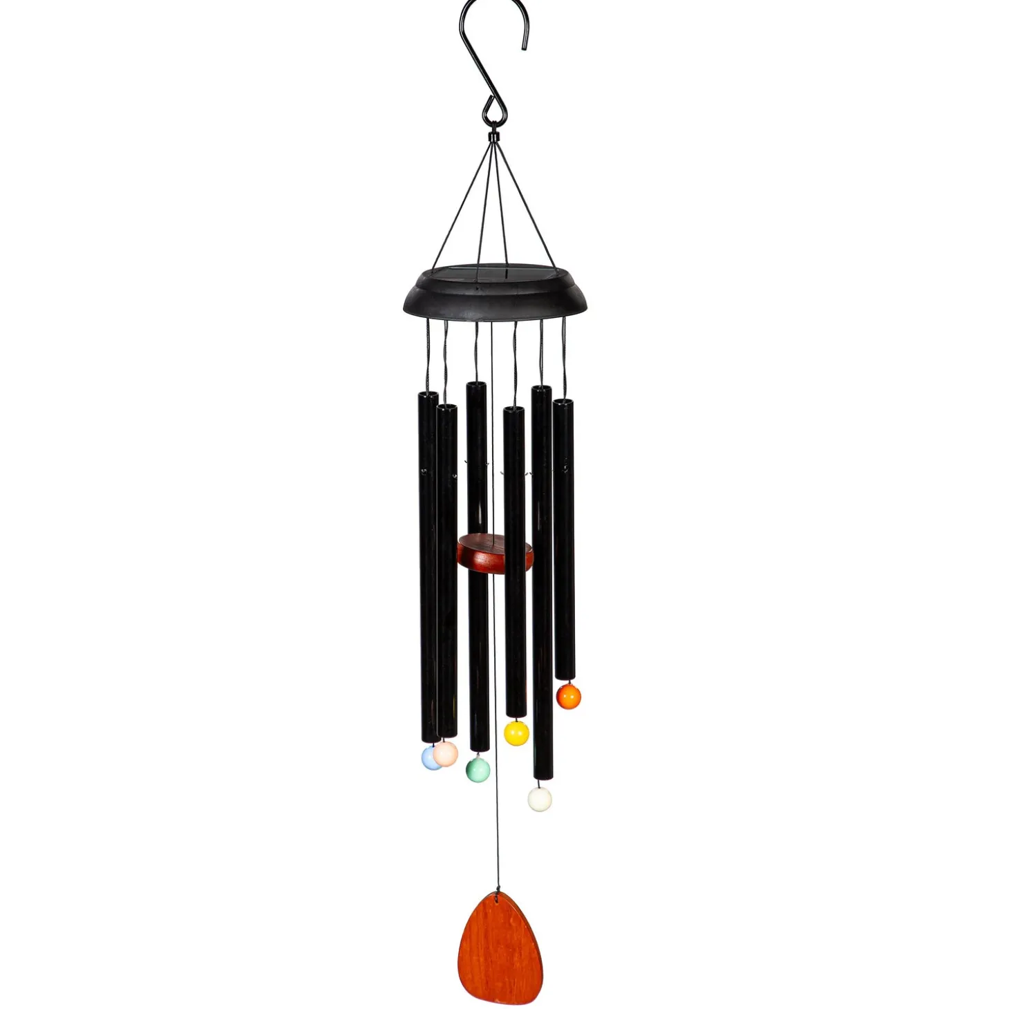 Wind Chimes & Mobiles | Solar Accents>Plow & Hearth Voice Activated Solar Wind Chime, Black, 33"