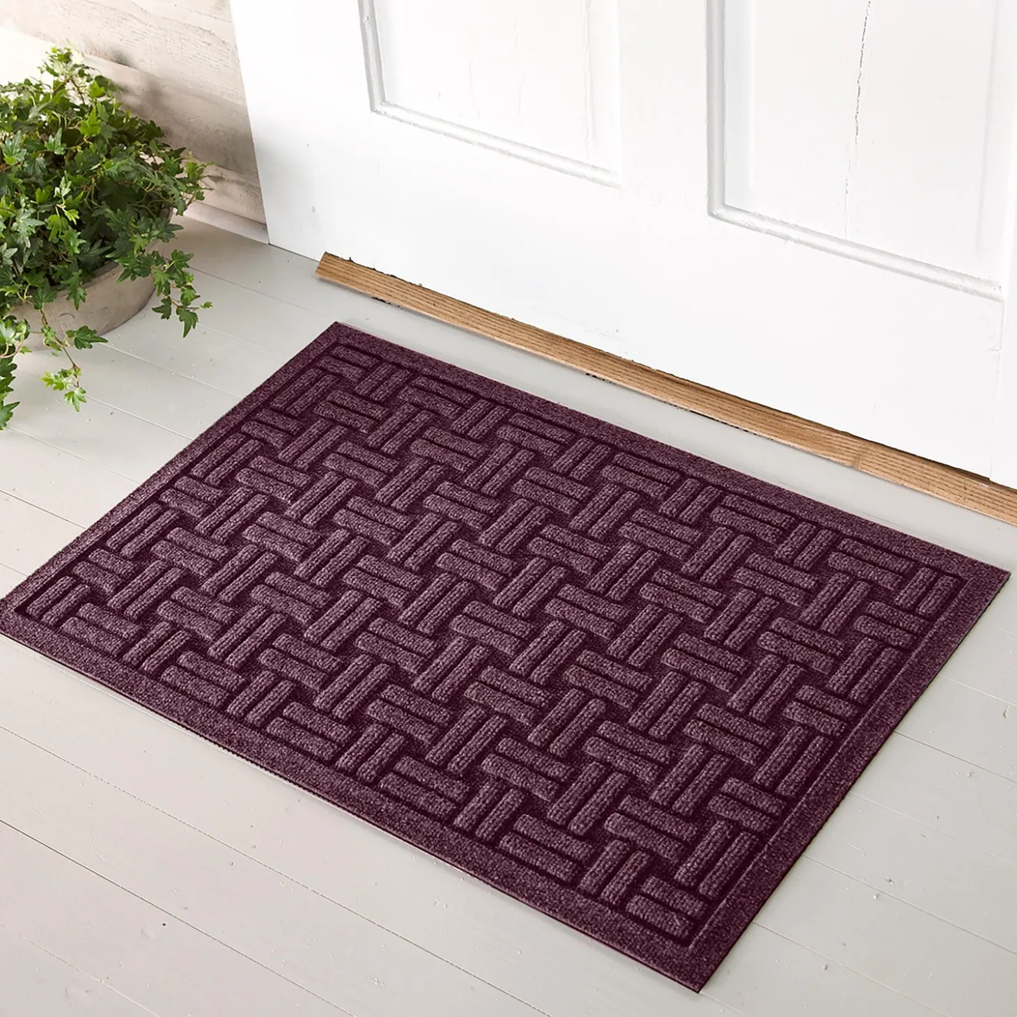 Waterhog Doormats>Plow & Hearth Waterhog Basket Weave Doormat, 2' x 3'