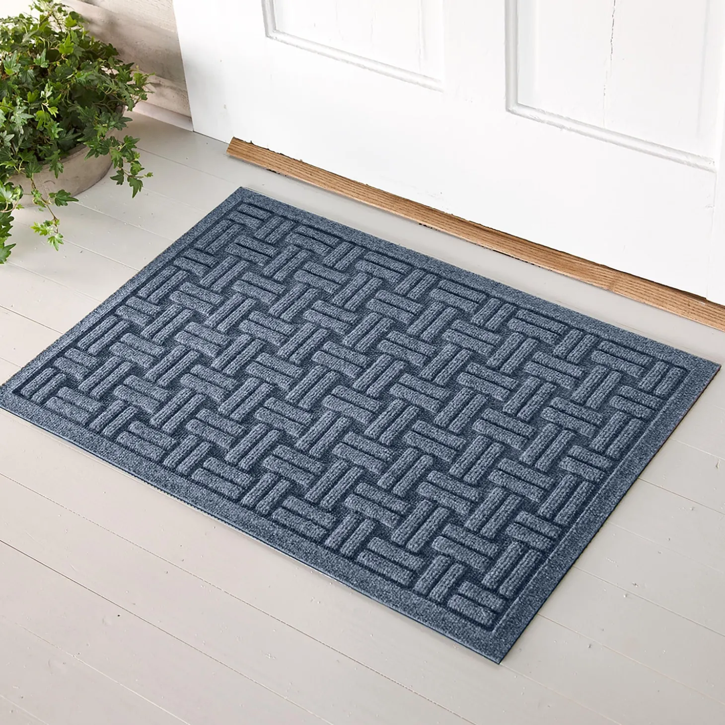 Waterhog Doormats>Plow & Hearth Waterhog Basket Weave Doormat, 2' x 3'