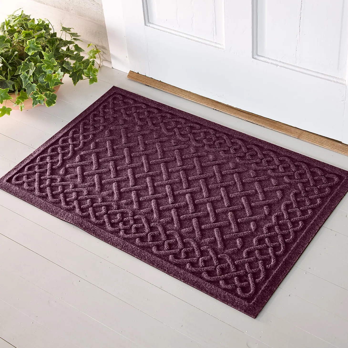 Waterhog Doormats>Plow & Hearth Waterhog Cable Weave Doormat, 2' x 3'