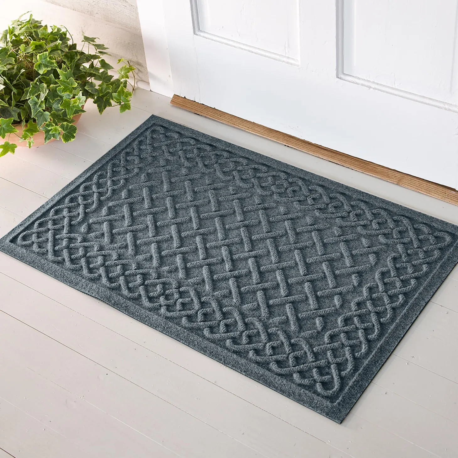 Waterhog Doormats>Plow & Hearth Waterhog Cable Weave Doormat, 2' x 3'