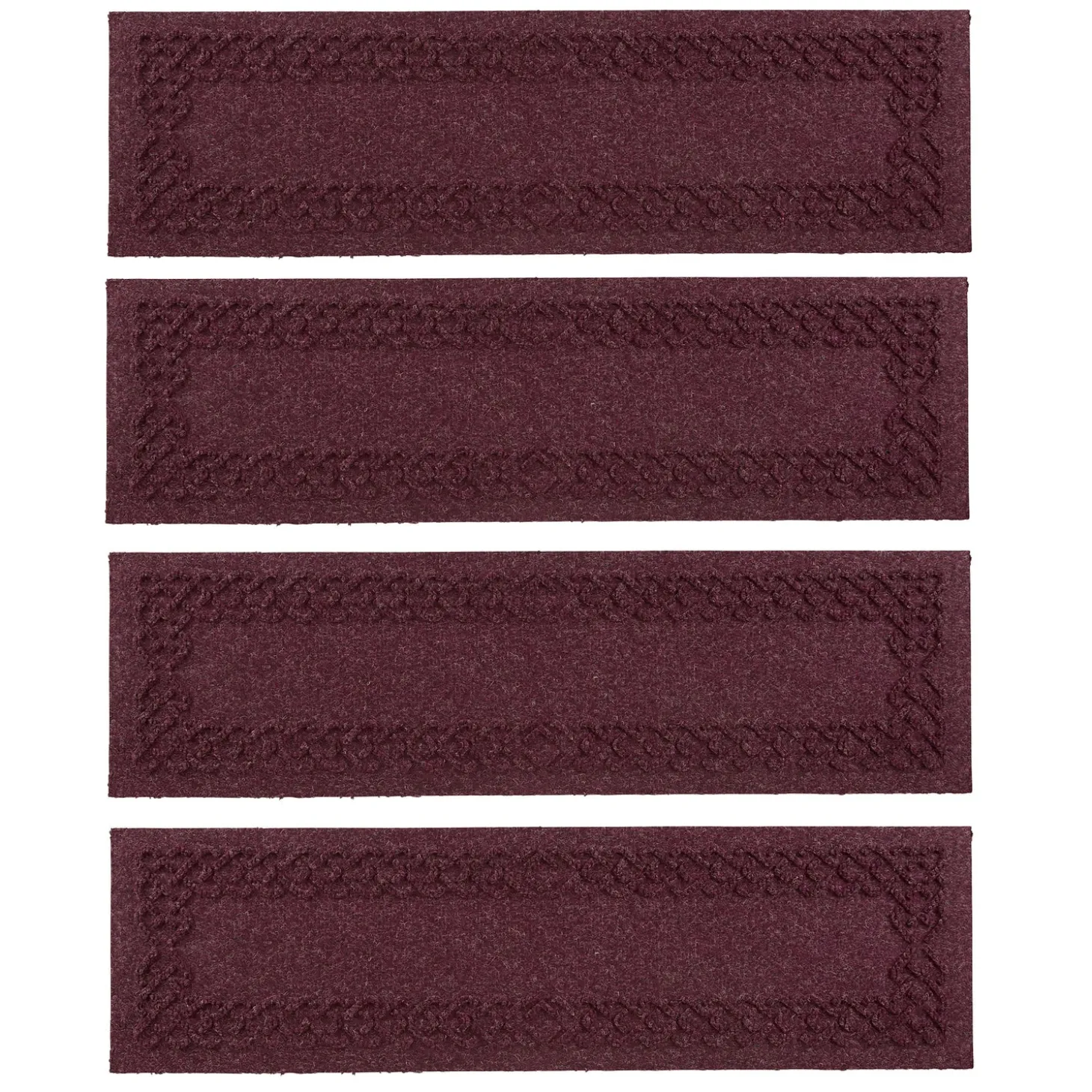 Stair Treads | Waterhog Doormats>Plow & Hearth Waterhog Cable Weave Stair Tread Mats, Set of 4