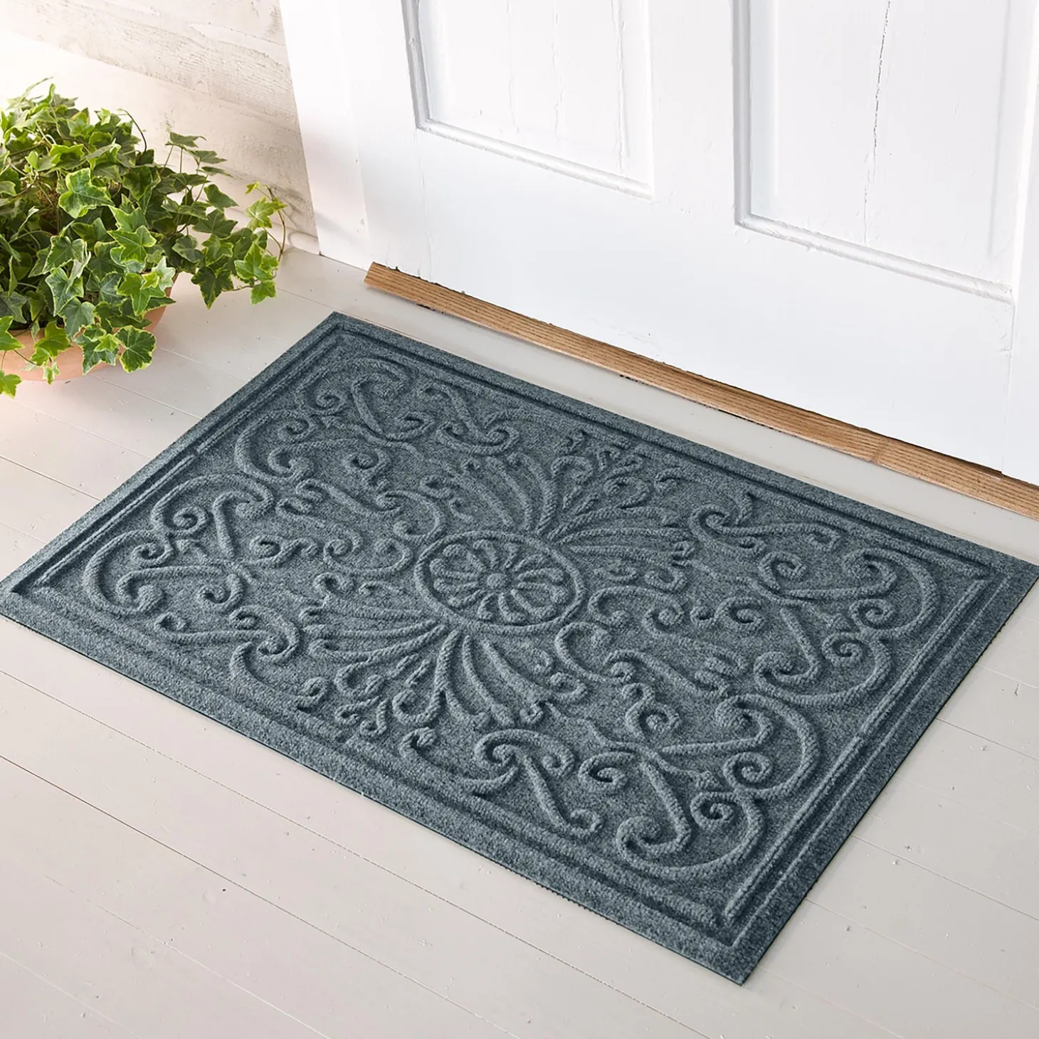 Waterhog Doormats>Plow & Hearth Waterhog Garden Gate Doormat, 2' x 5'