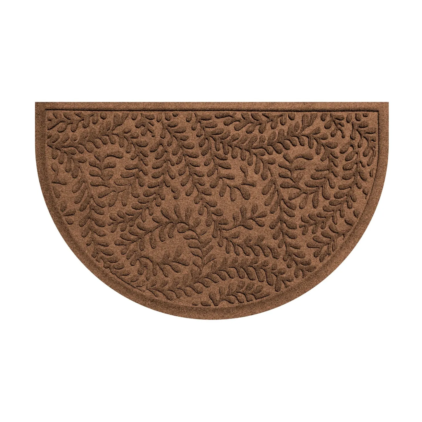 Waterhog Doormats>Plow & Hearth Waterhog Indoor/Outdoor Leaves Half-Round Doormat, 24" x 39"