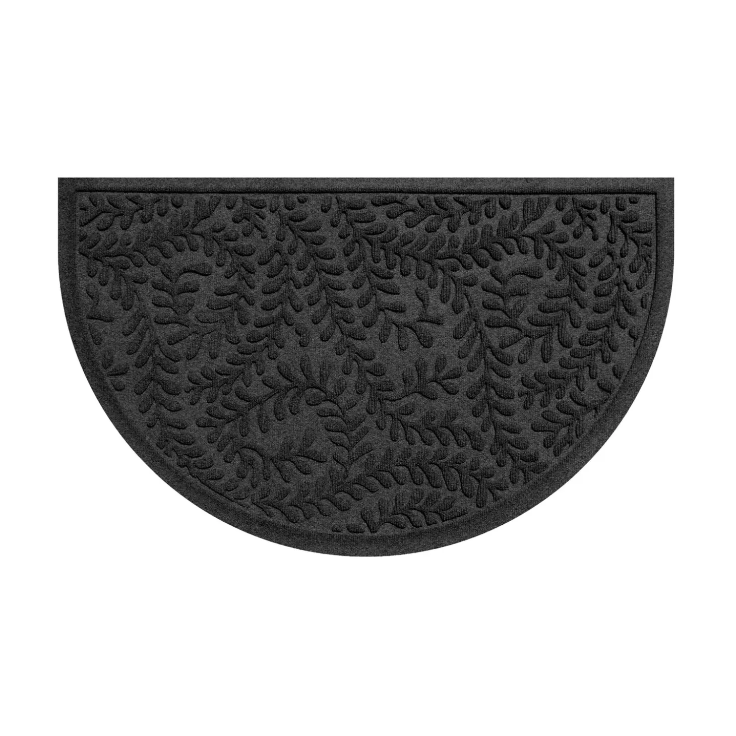 Waterhog Doormats>Plow & Hearth Waterhog Indoor/Outdoor Leaves Half-Round Doormat, 24" x 39"