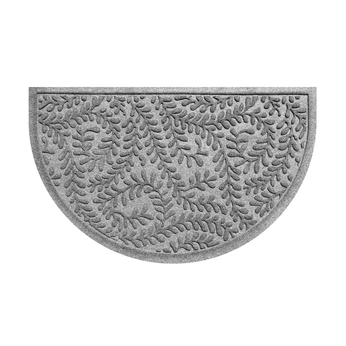Waterhog Doormats>Plow & Hearth Waterhog Indoor/Outdoor Leaves Half-Round Doormat, 24" x 39"