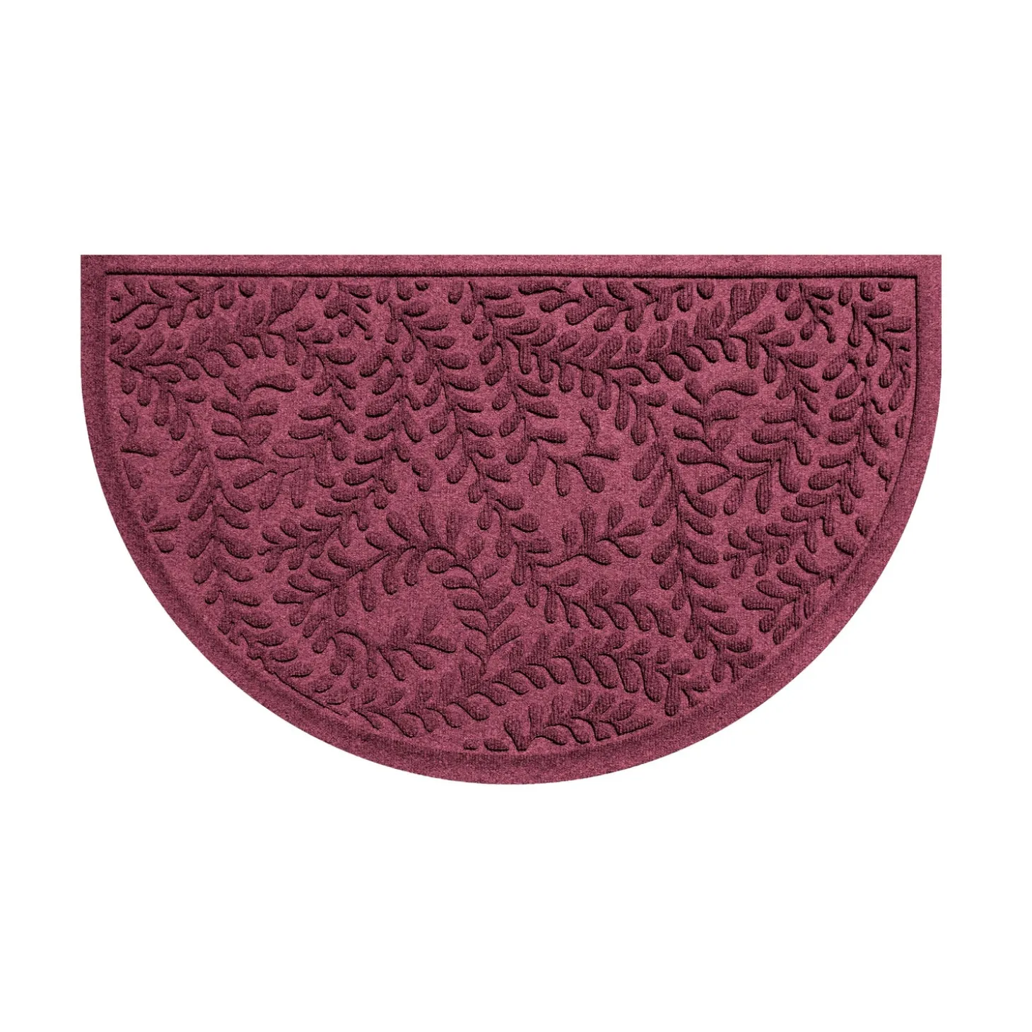 Waterhog Doormats>Plow & Hearth Waterhog Indoor/Outdoor Leaves Half-Round Doormat, 24" x 39"