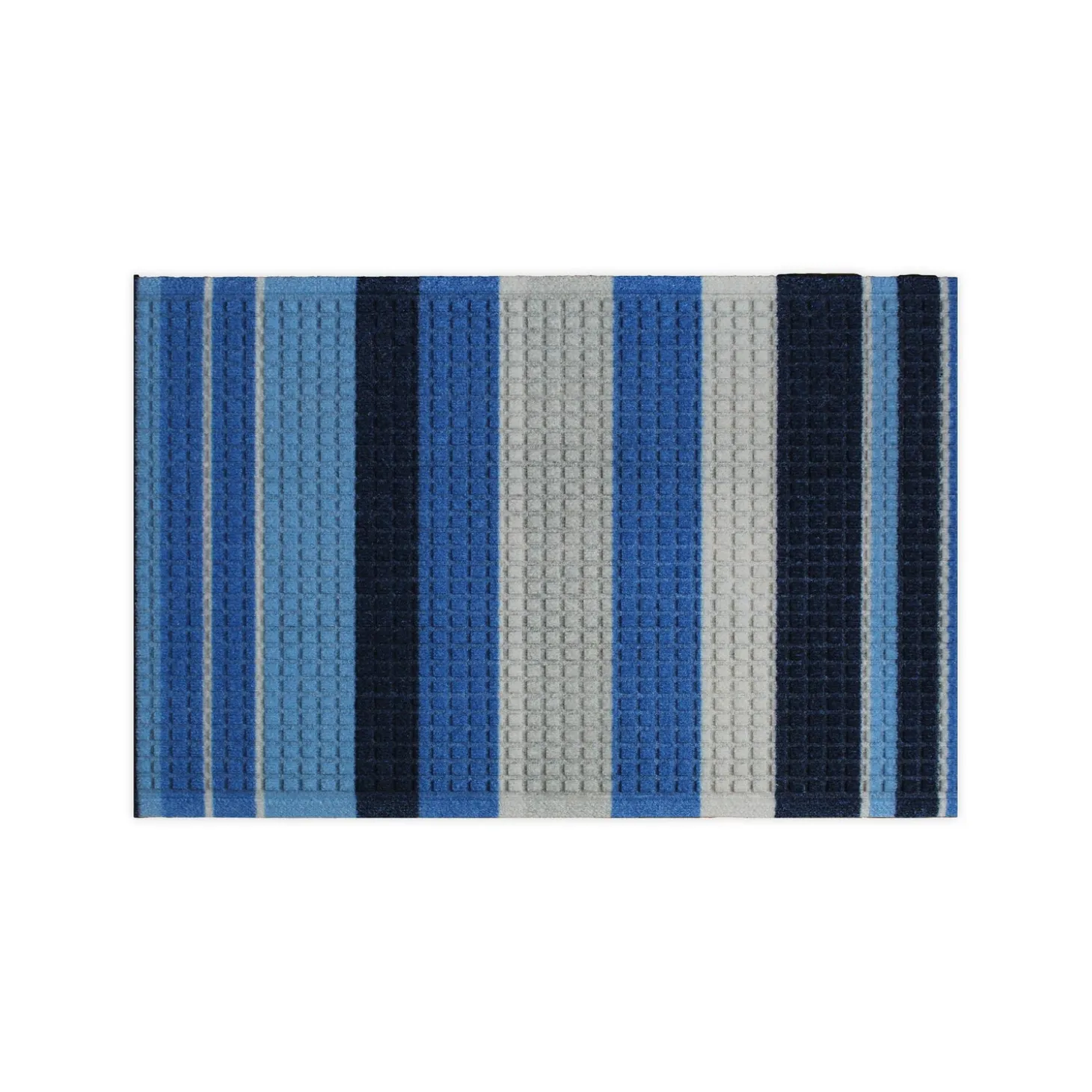 Waterhog Doormats>Plow & Hearth Waterhog Printed Doormat, Striped Pattern Blue