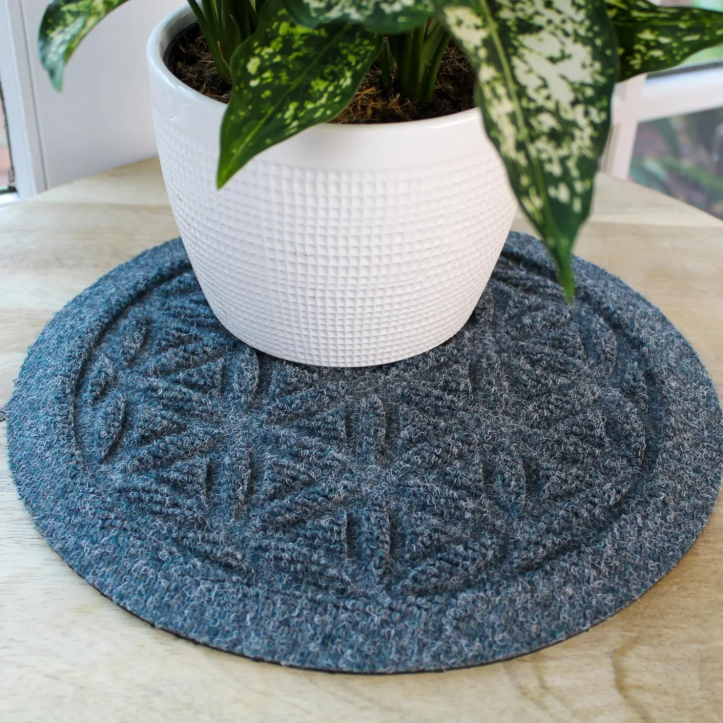 Planters & Plant Stands | Planters & Vases>Plow & Hearth Waterhog 12" Flower of Life Plant Trivets, Set of 2