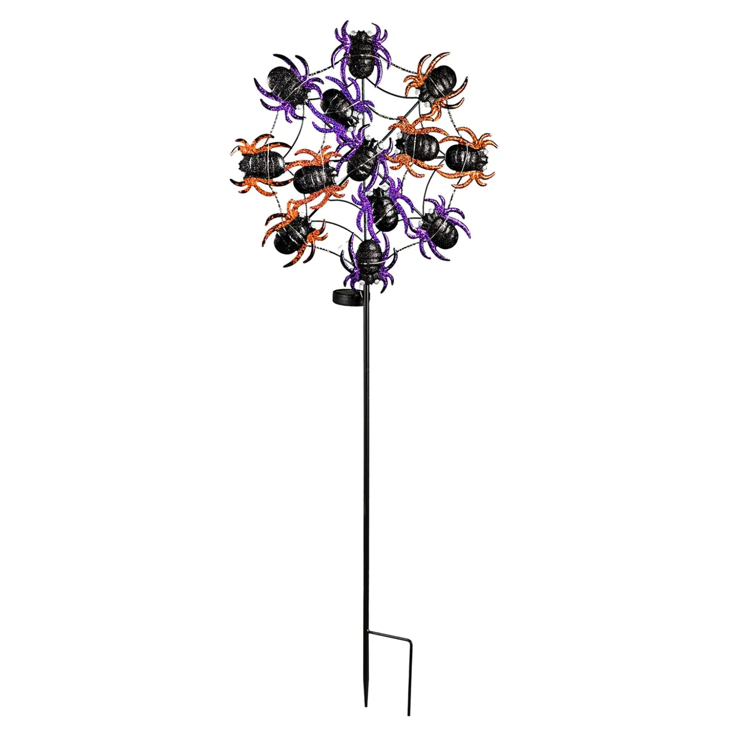 Garden Stakes | Solar Accents>Plow & Hearth Web of Spiders Garden Stake with Solar Chasing Light Effect