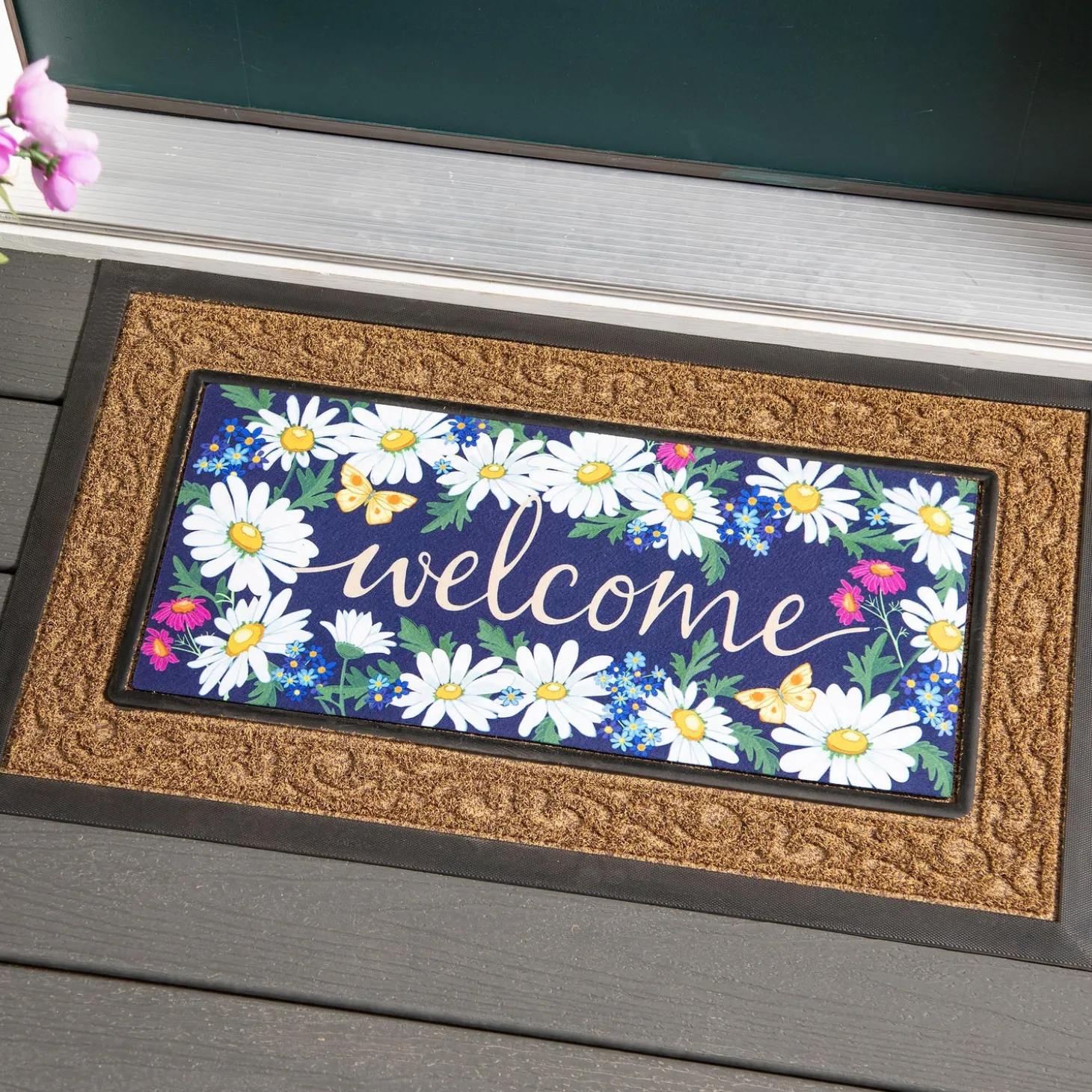 Interchangeable Mats>Plow & Hearth Welcome Daisies and Butterflies Sassafras Switch Mat