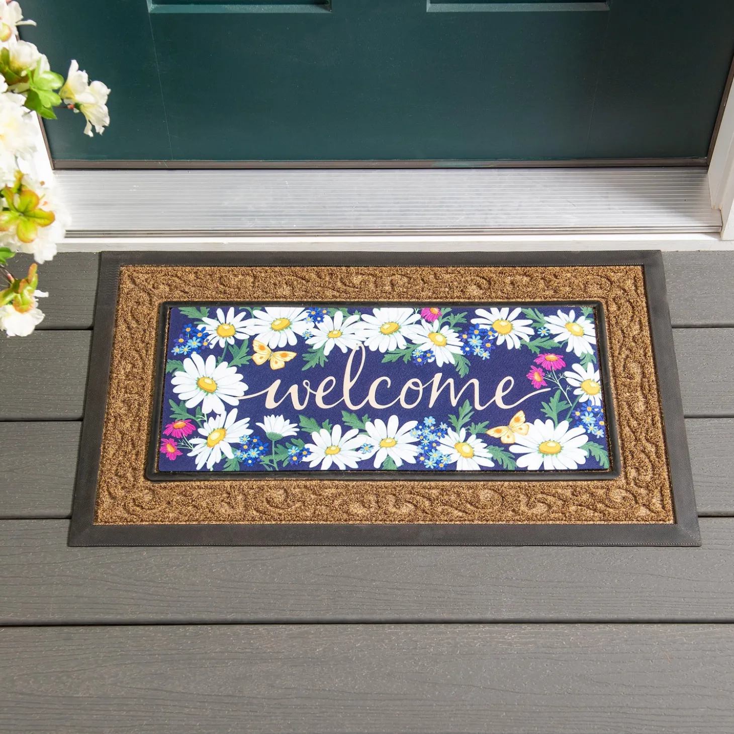 Interchangeable Mats>Plow & Hearth Welcome Daisies and Butterflies Sassafras Switch Mat