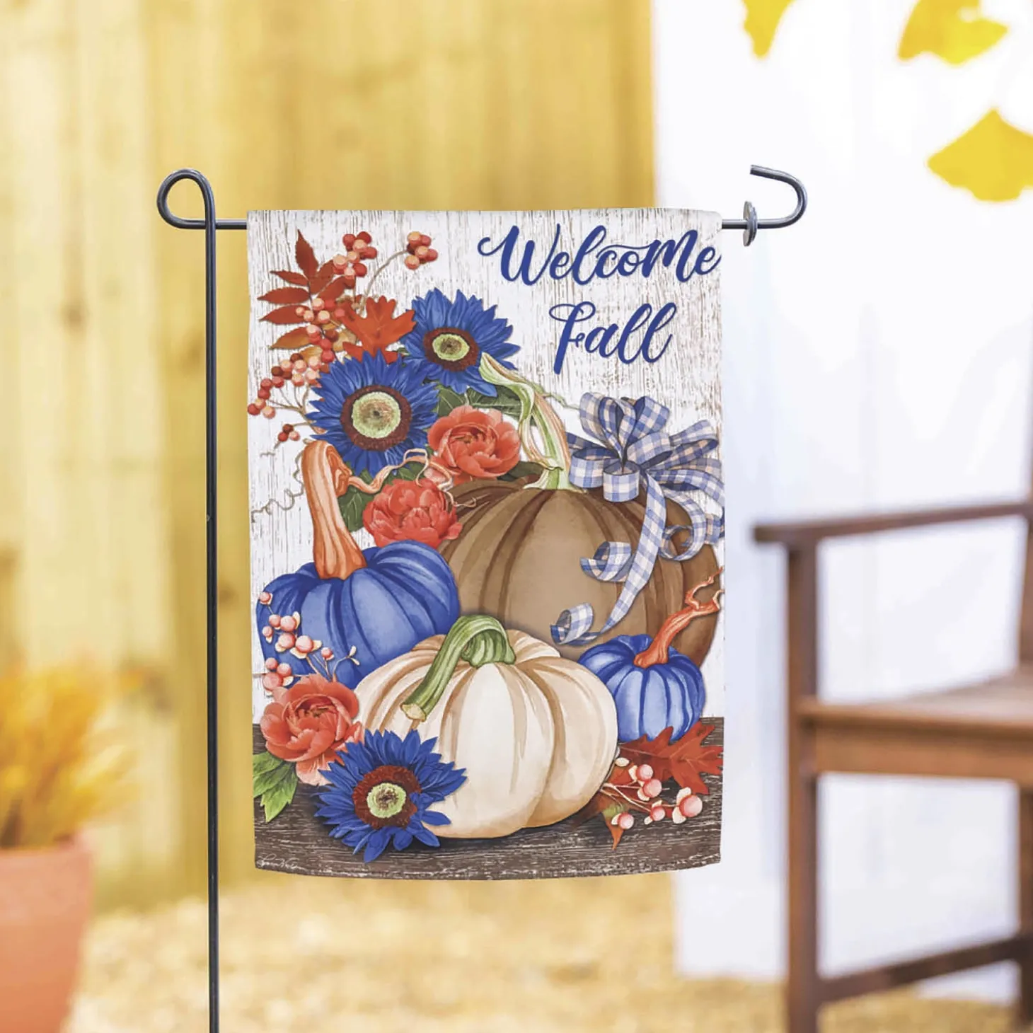 Garden Flags>Plow & Hearth Welcome Fall Suede Garden Flag