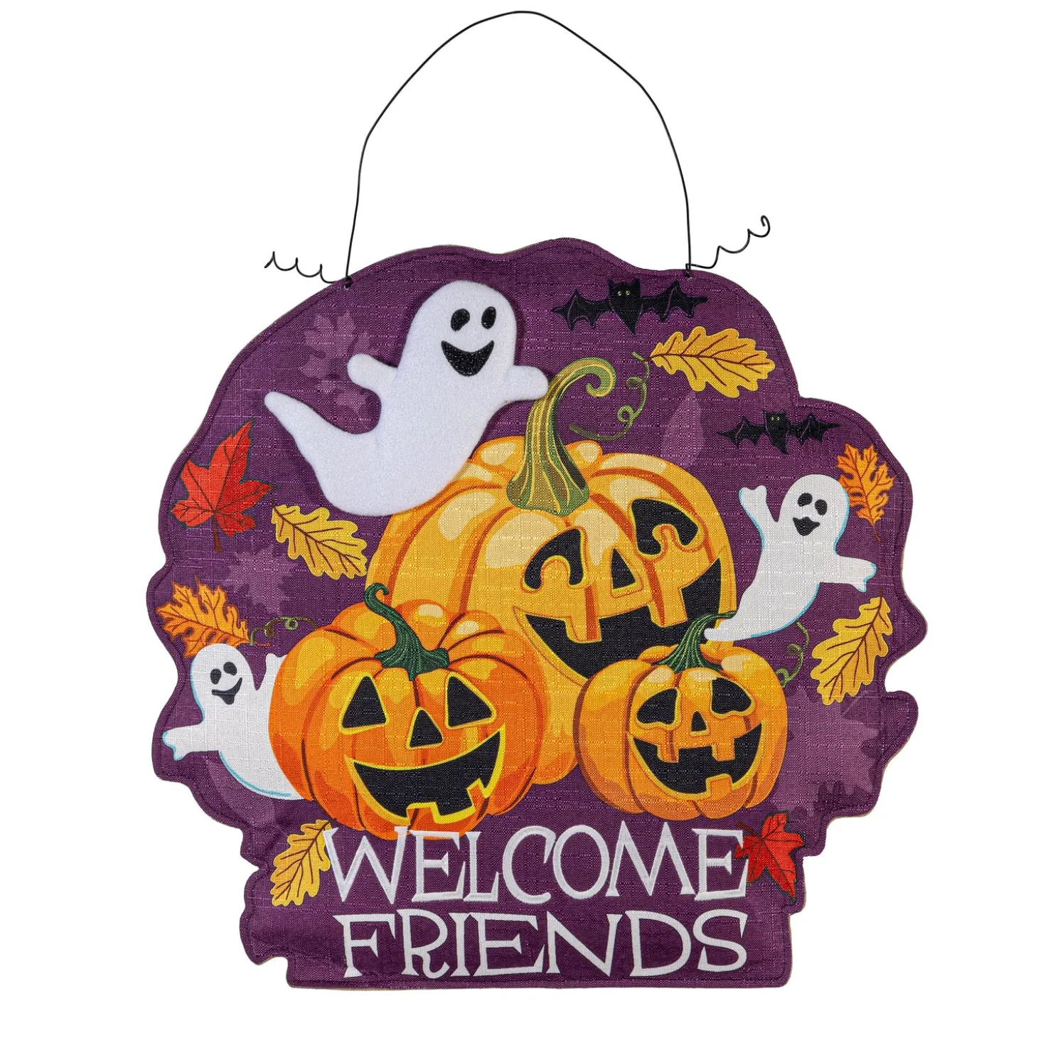 Fabric Door Hangers>Plow & Hearth Welcome Friends of Fall/Halloween Double Sided Estate Door Décor