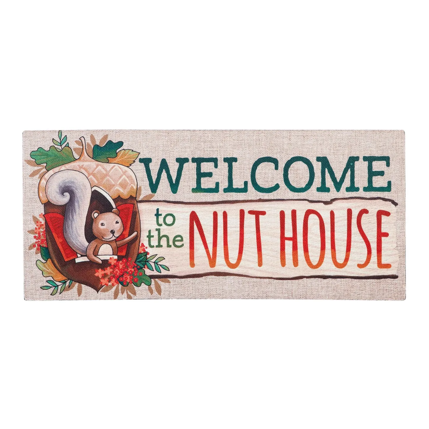 Interchangeable Mats>Plow & Hearth Welcome to the Nut House Sassafras Switch Mat