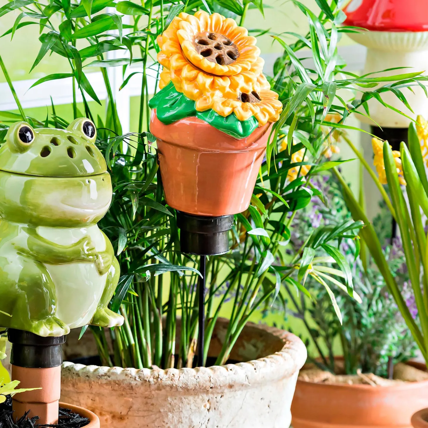 Eco-Friendly Pest Control>Plow & Hearth Whimsical Ceramic Fruit Fly/Gnat Trap with Watering Globe